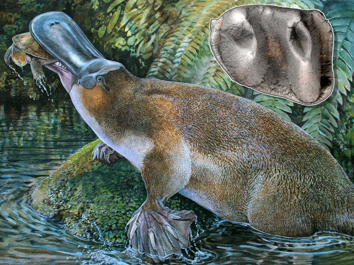 platypus, natural habitat, lush green swamp, SD Desktop Wallpaper