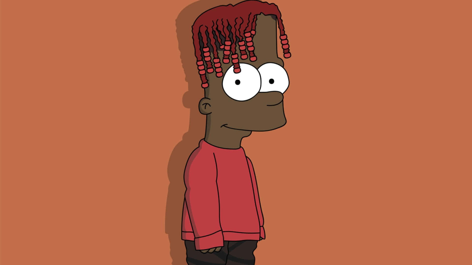 Playboi Carti, red braided hair, red shirt, Full HD Desktop Wallpaper