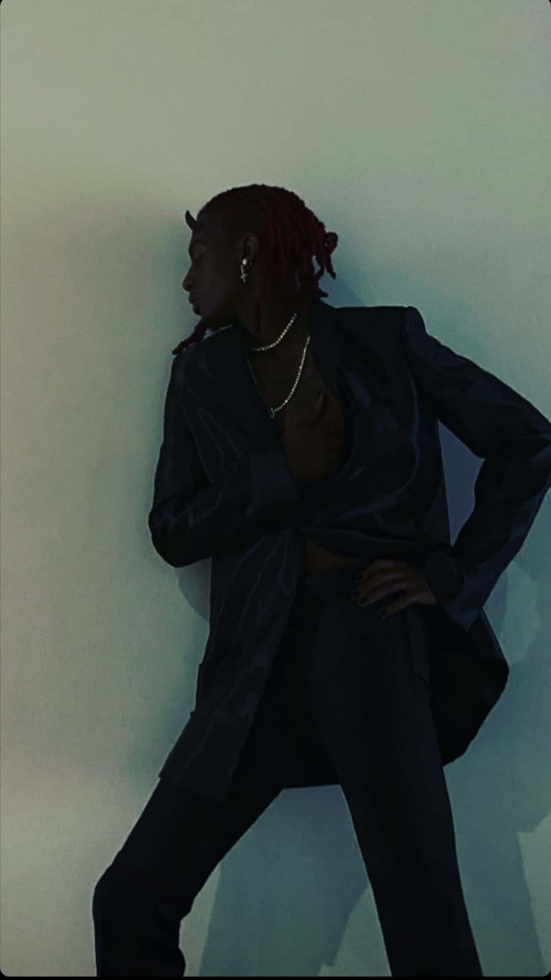 red dreadlocks, dark satin blazer, dark pants, Full HD Phone Wallpaper