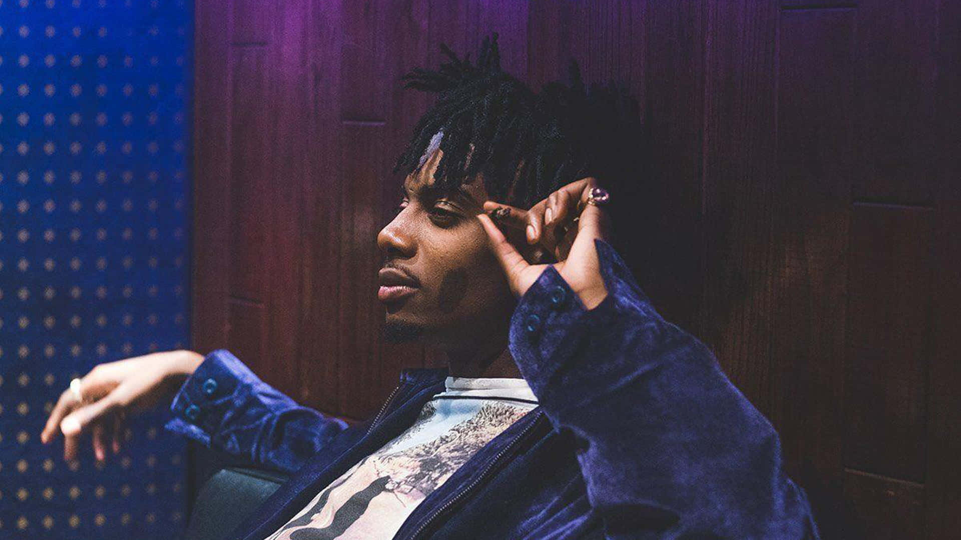 Playboi Carti, dreadlocks, blue velvet jacket, Full HD Desktop Wallpaper