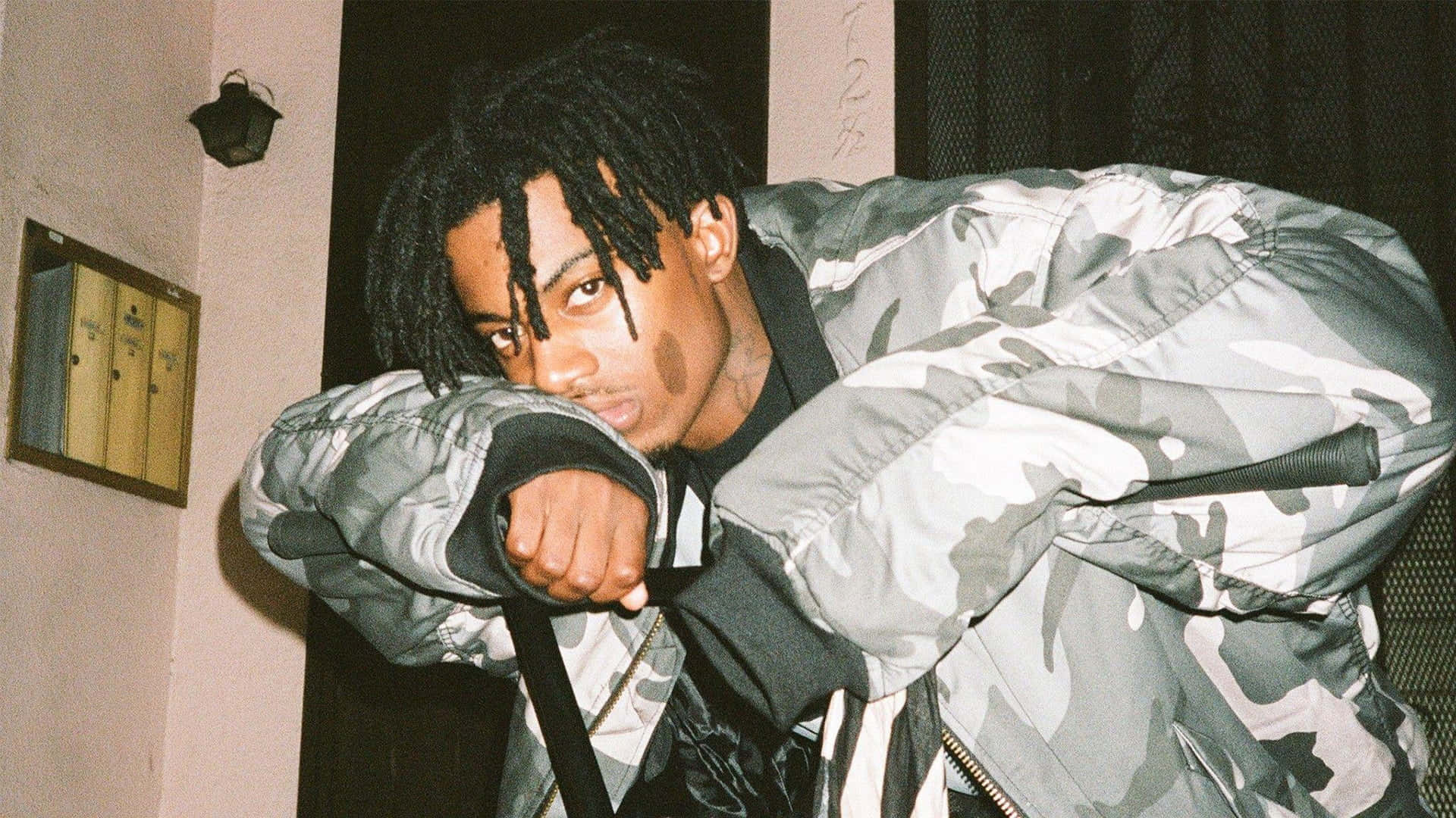 Playboi Carti, camouflage jacket, dreadlocks, Full HD Desktop Wallpaper