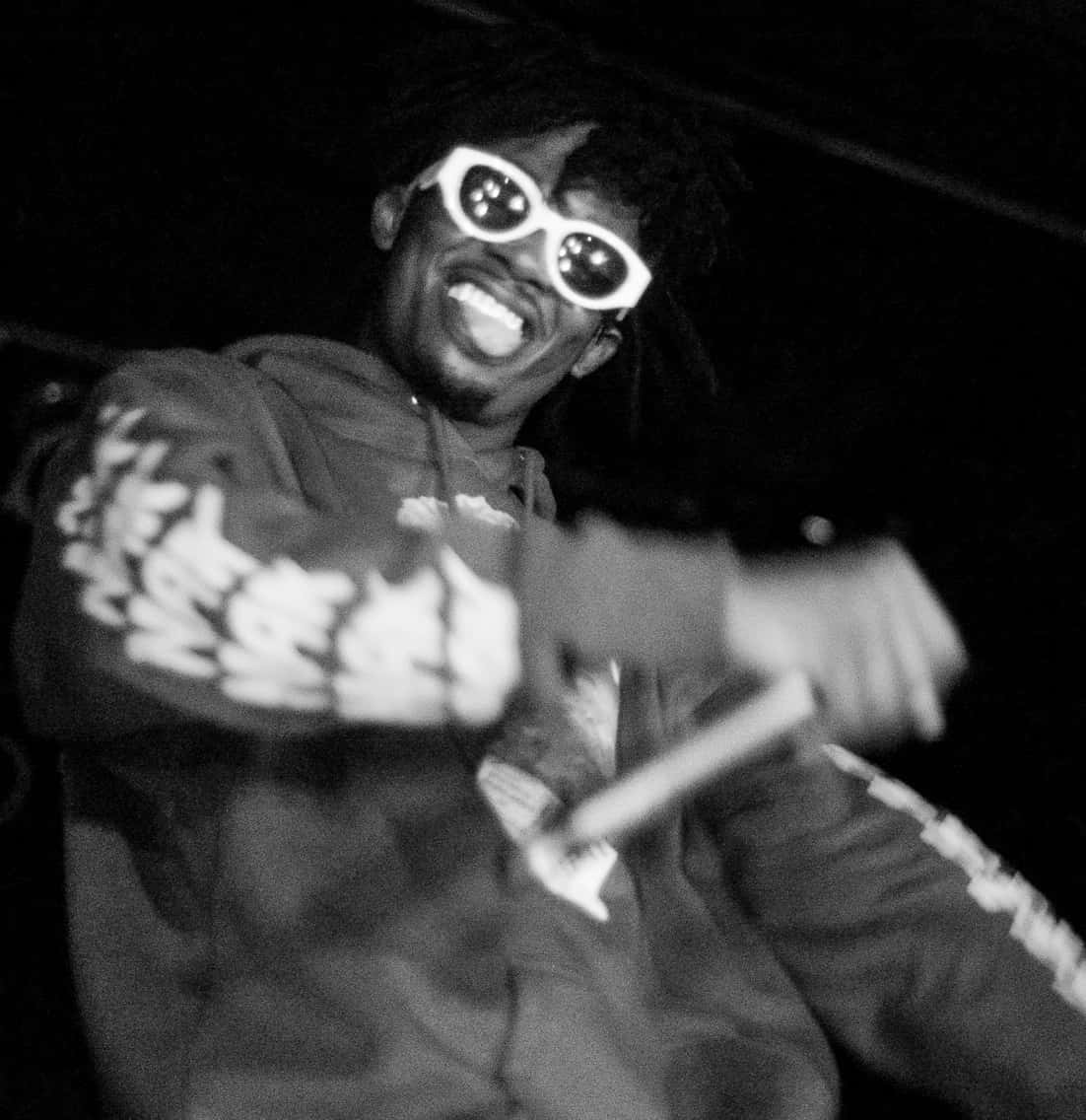 Playboi Carti, white sunglasses, patterned hoodie, SD Phone Wallpaper