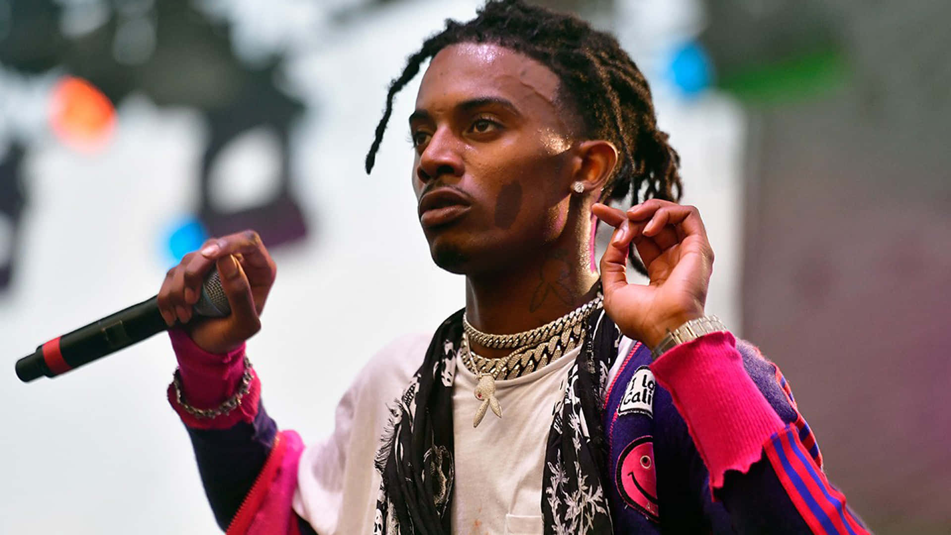 Playboi Carti, microphone, dreadlocks, Full HD Desktop Wallpaper