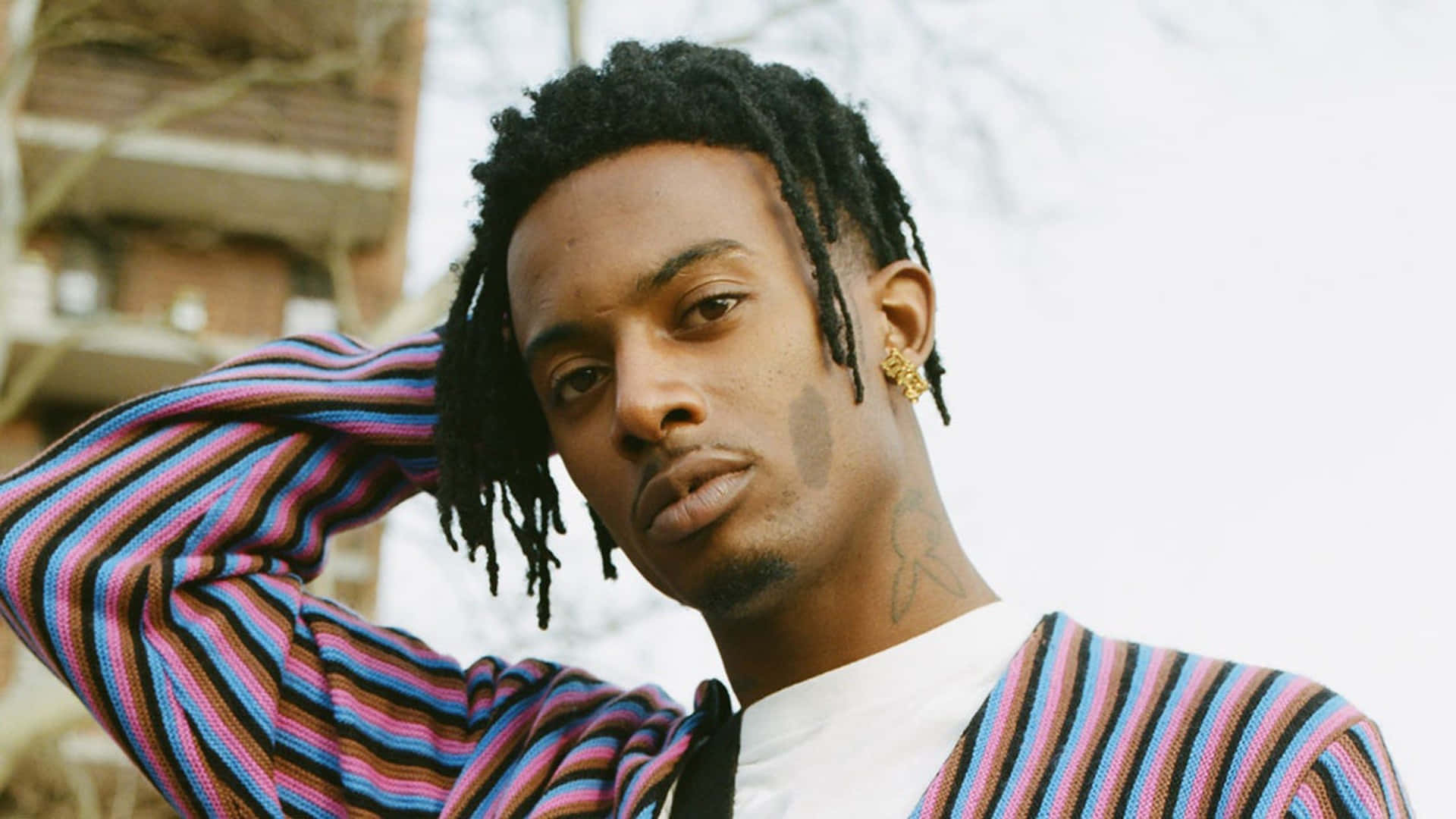 Playboi Carti, dreadlocks, gold earrings, Full HD Desktop Wallpaper