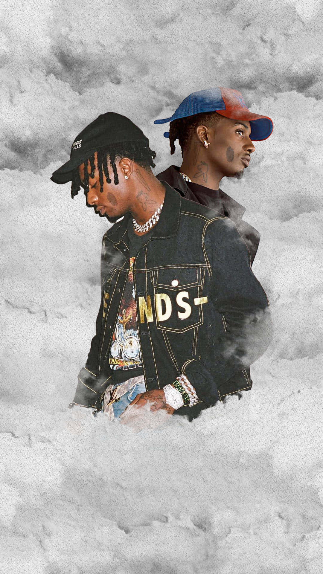 Playboi Carti, cloudy sky, caps, Full HD Phone Wallpaper