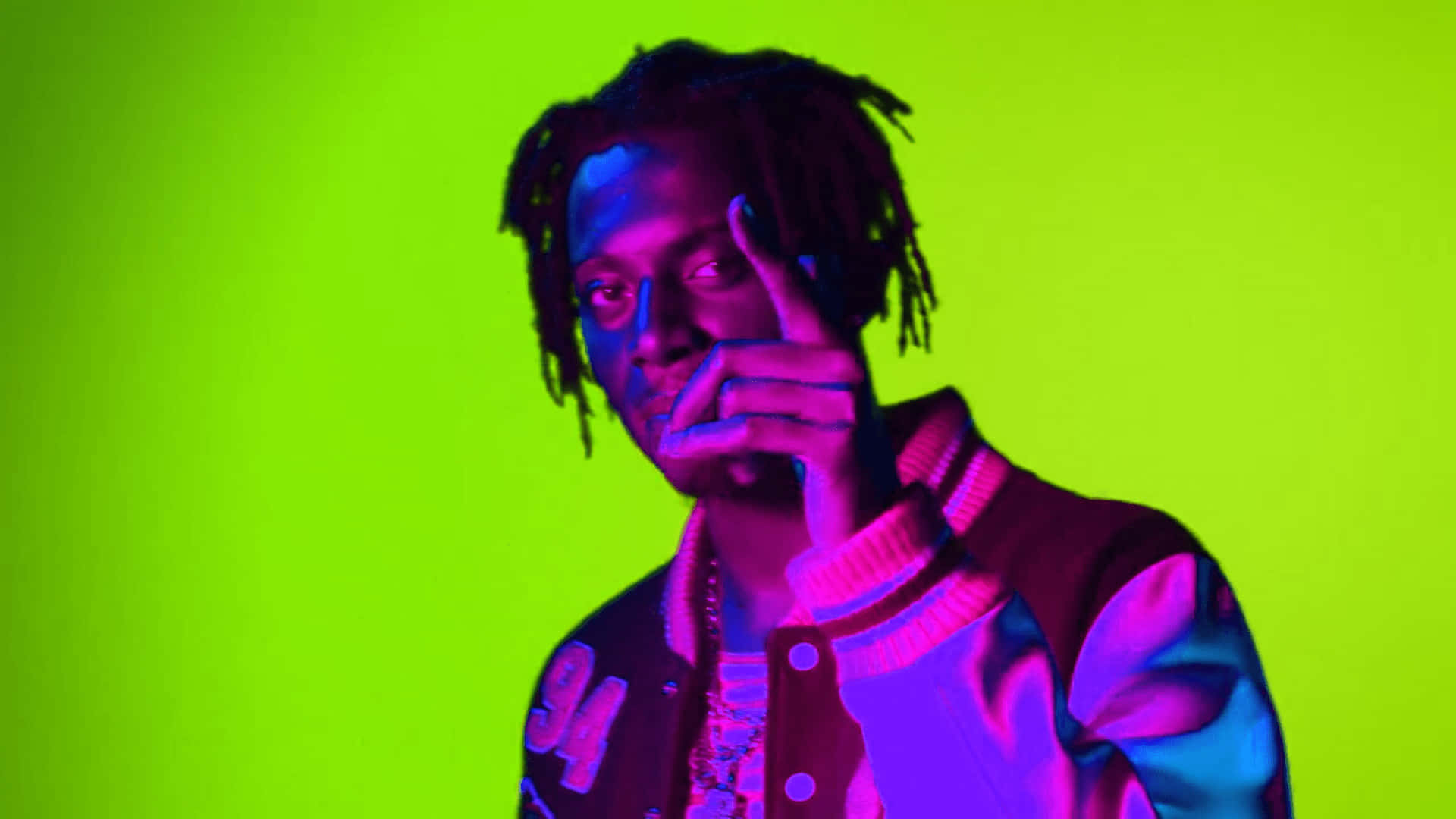 Playboi Carti, dreadlocks, varsity jacket, Full HD Desktop Wallpaper