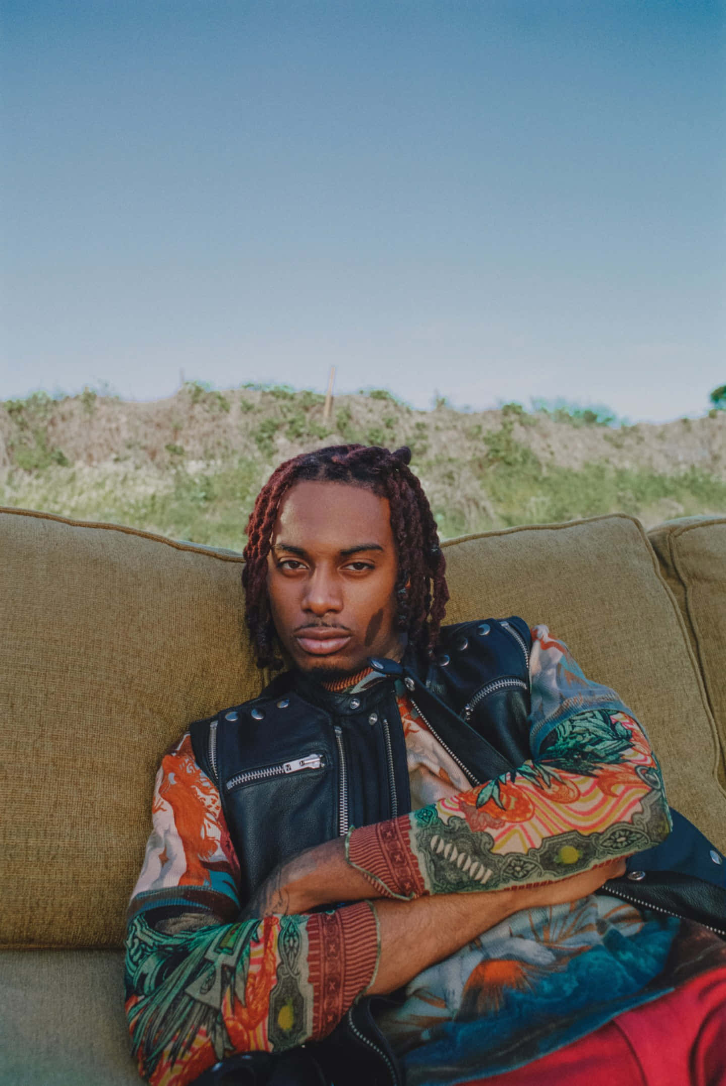 Playboi Carti, iPhone, tan couch, Full HD Phone Wallpaper