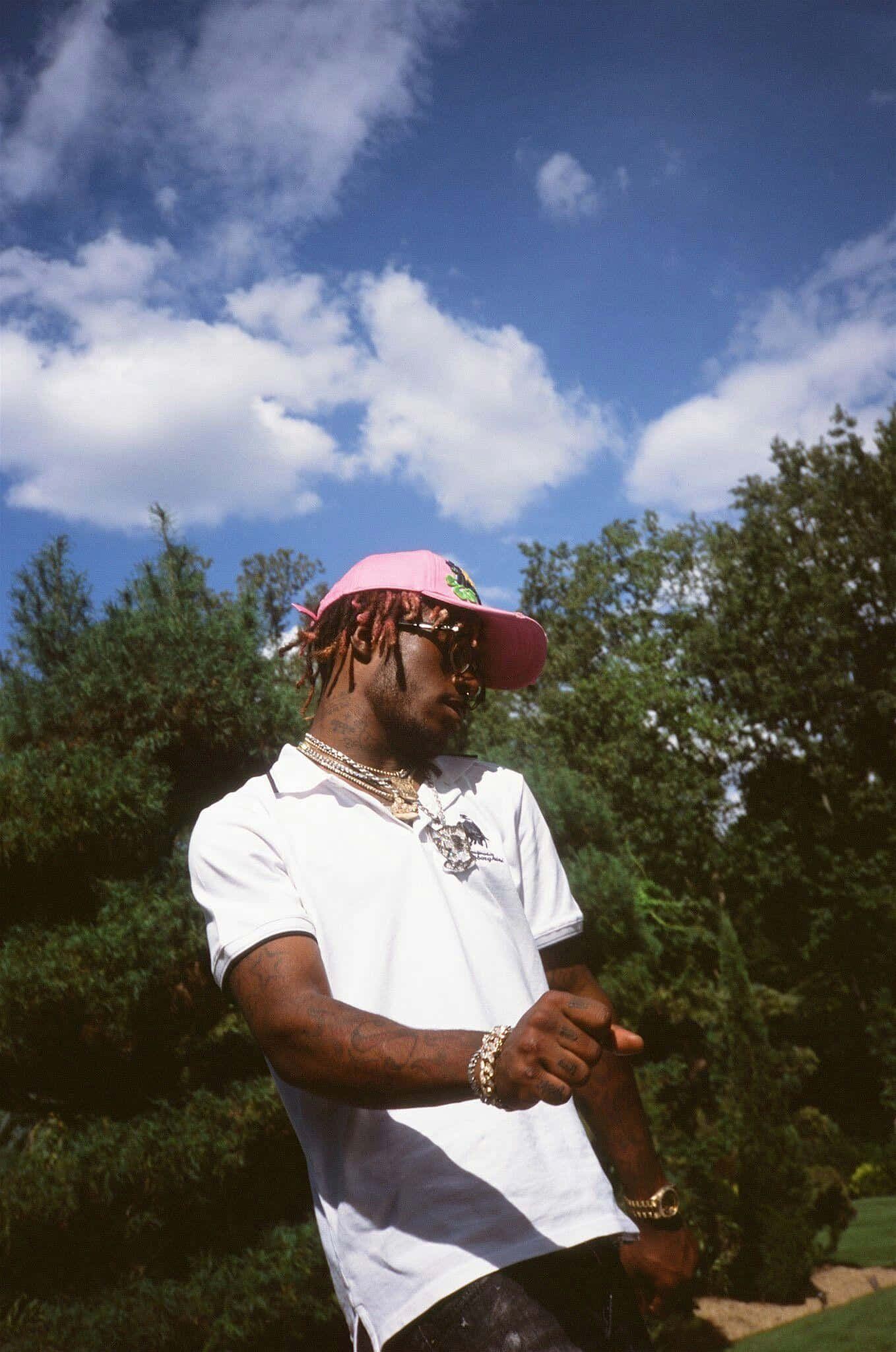 Playboi Carti, pink cap, white polo, Full HD Phone Wallpaper