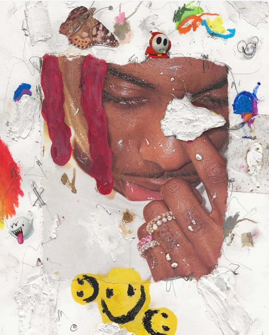 Playboi Carti, iPhone, red paint drips, HD Phone Wallpaper