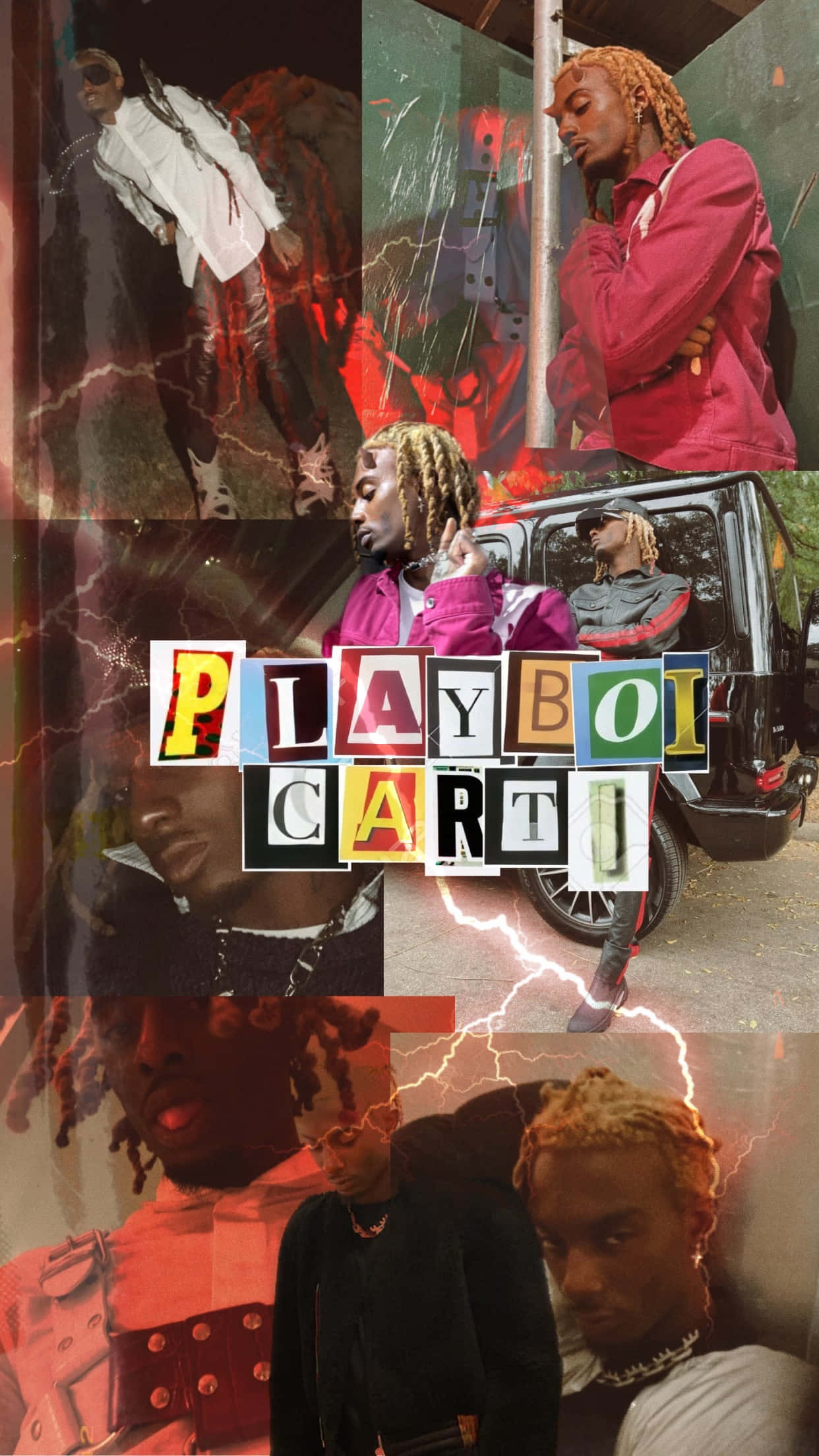 Playboi Carti, iPhone, vibrant collage, Full HD Phone Wallpaper