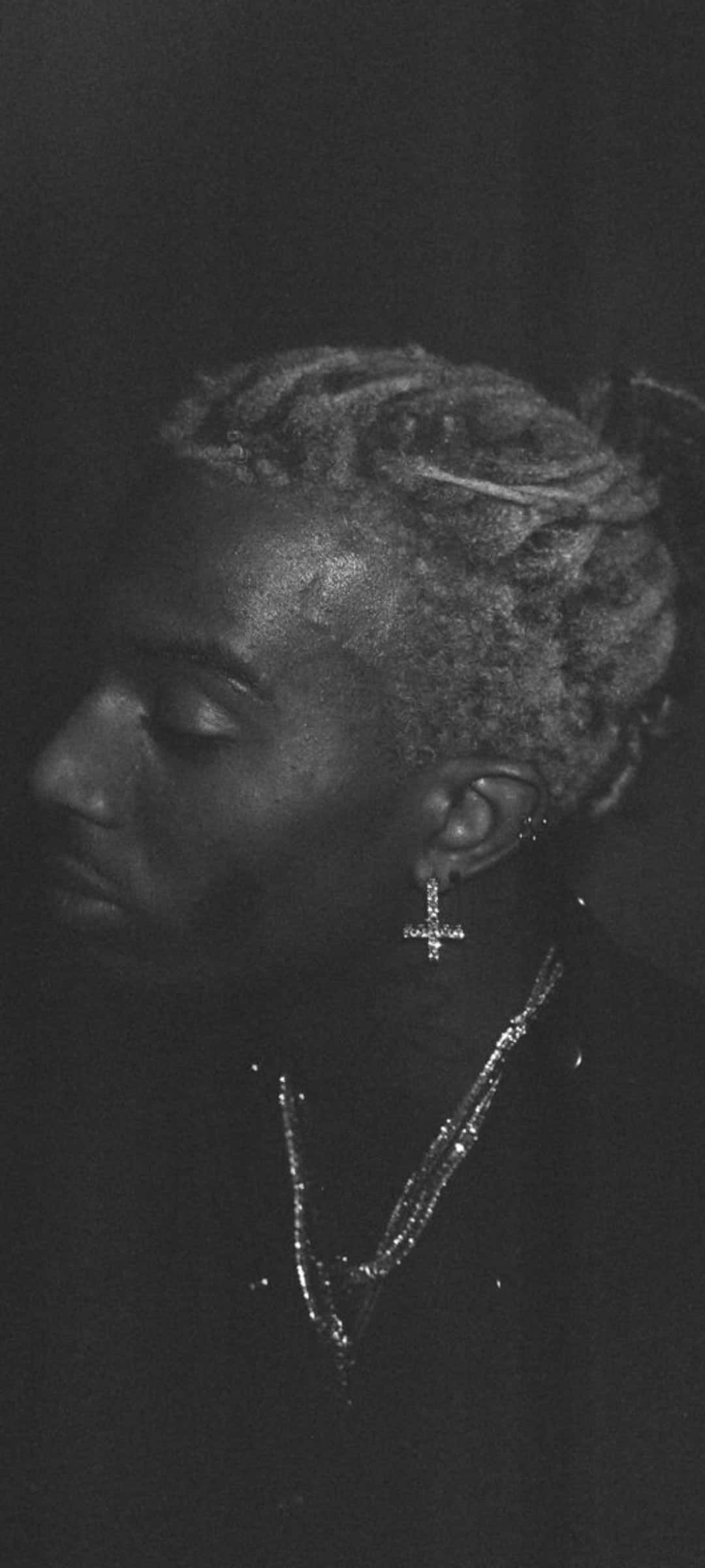 Playboi Carti, greyscale, braided hair, Full HD Phone Wallpaper