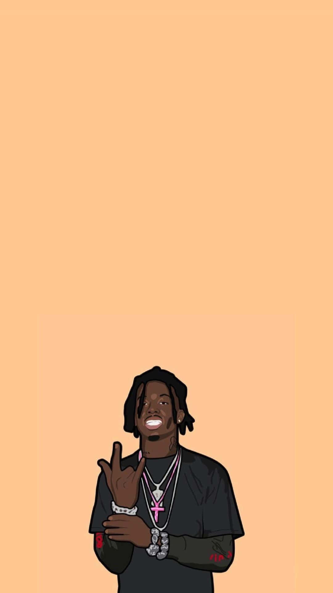 Playboi Carti, iPhone, peach background, Full HD Phone Wallpaper