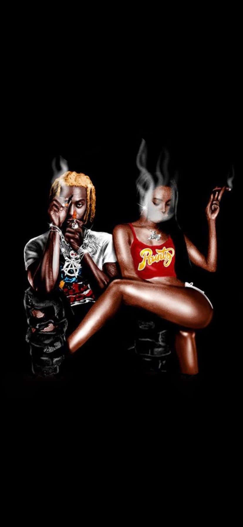 Playboi Carti, iPhone, glowing outlines, HD Phone Wallpaper