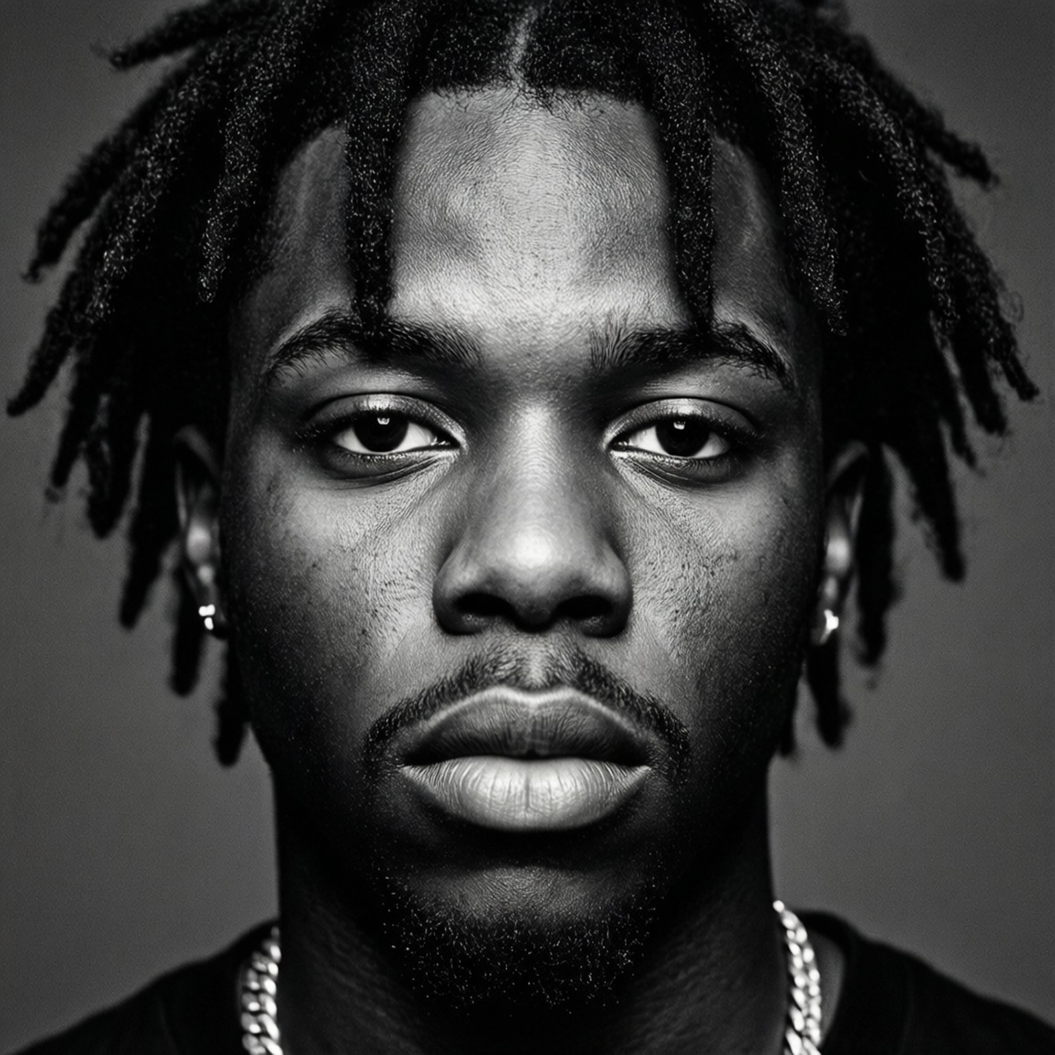 Monochrome Carti, dreadlocks, chain necklace, HD Desktop Wallpaper