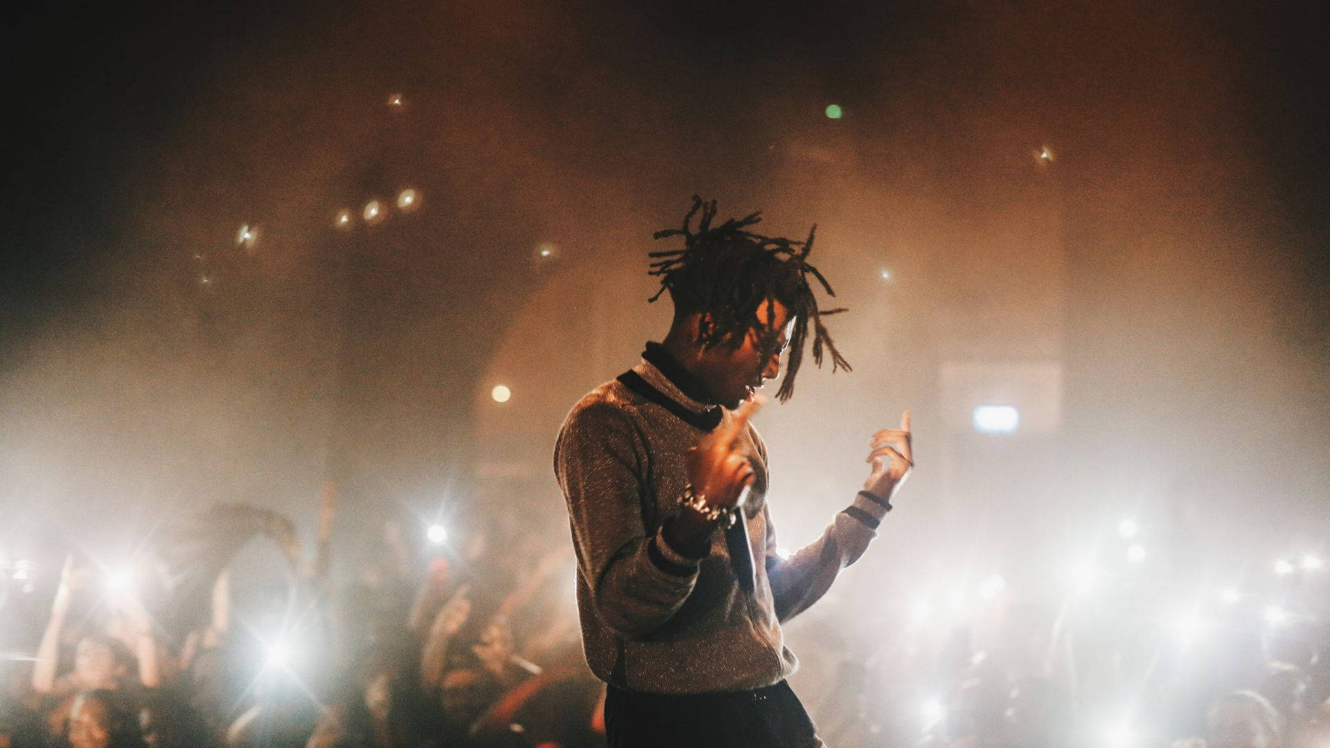 Playboi Carti, dreadlocks, smoky stage, Full HD Desktop Wallpaper
