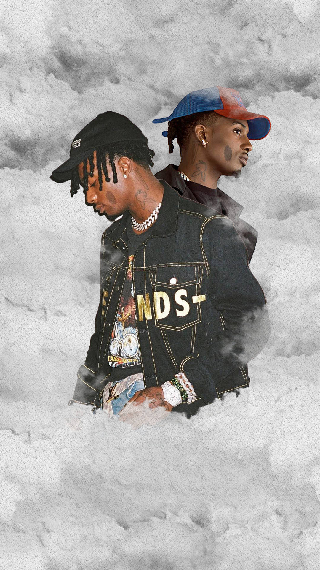 Playboi Carti, watercolor fanart, cloudy sky, Full HD Phone Wallpaper