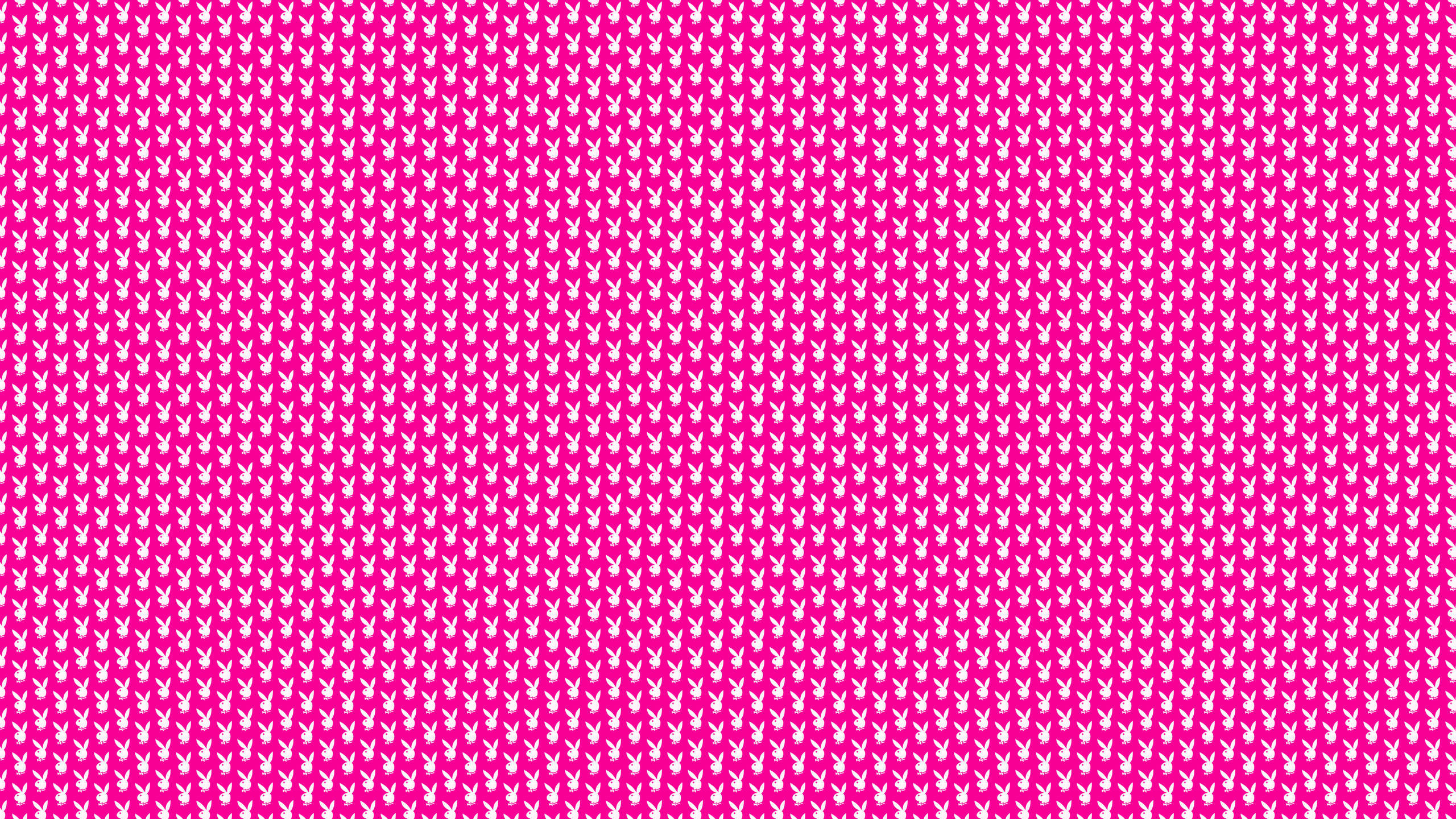Playboy, pink pattern, white heart shapes, 2K Desktop Wallpaper