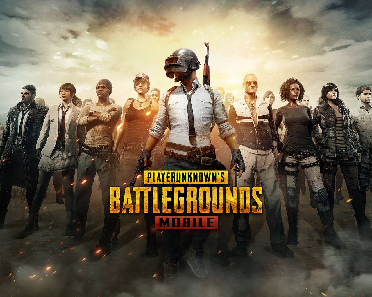 Playerunknown's Battlegrounds, tactical gear, smoky fiery sky, HD Desktop Wallpaper
