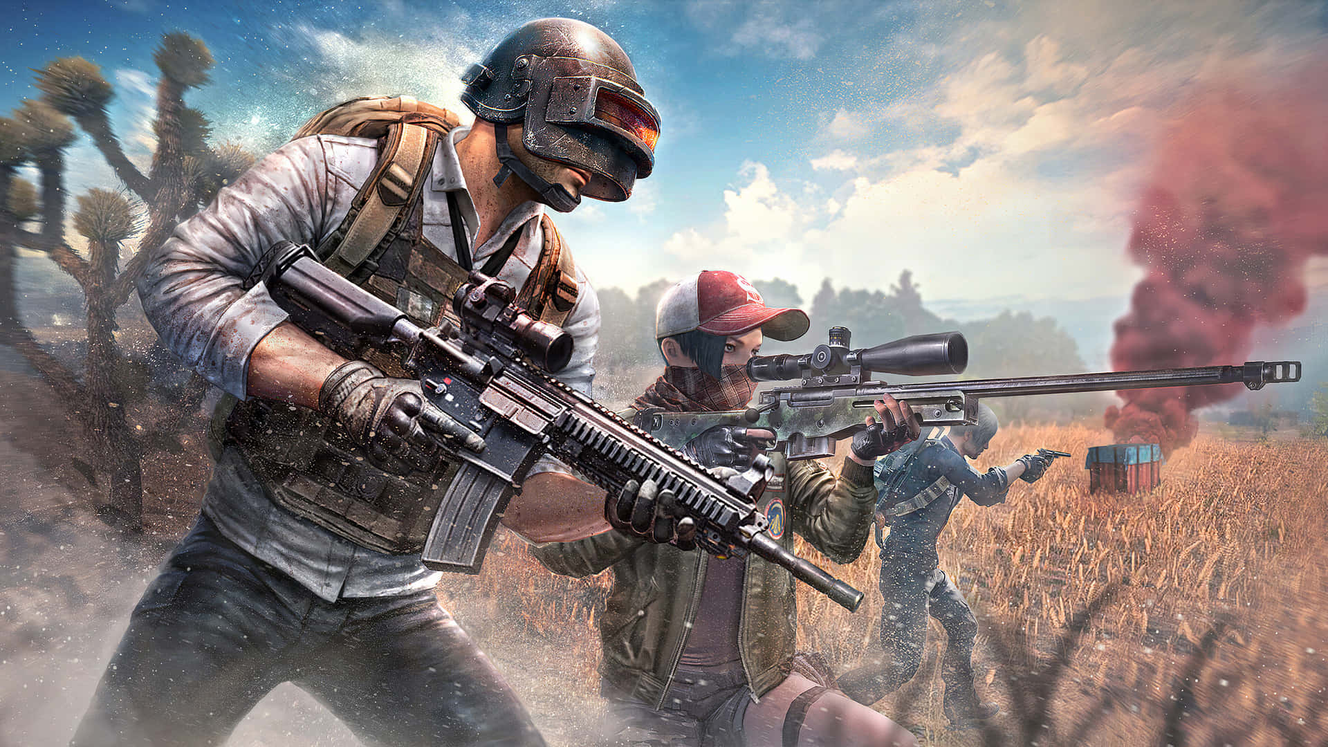 Playerunknown's Battlegrounds, tactical gear, desert battlefield, Full HD Desktop Wallpaper
