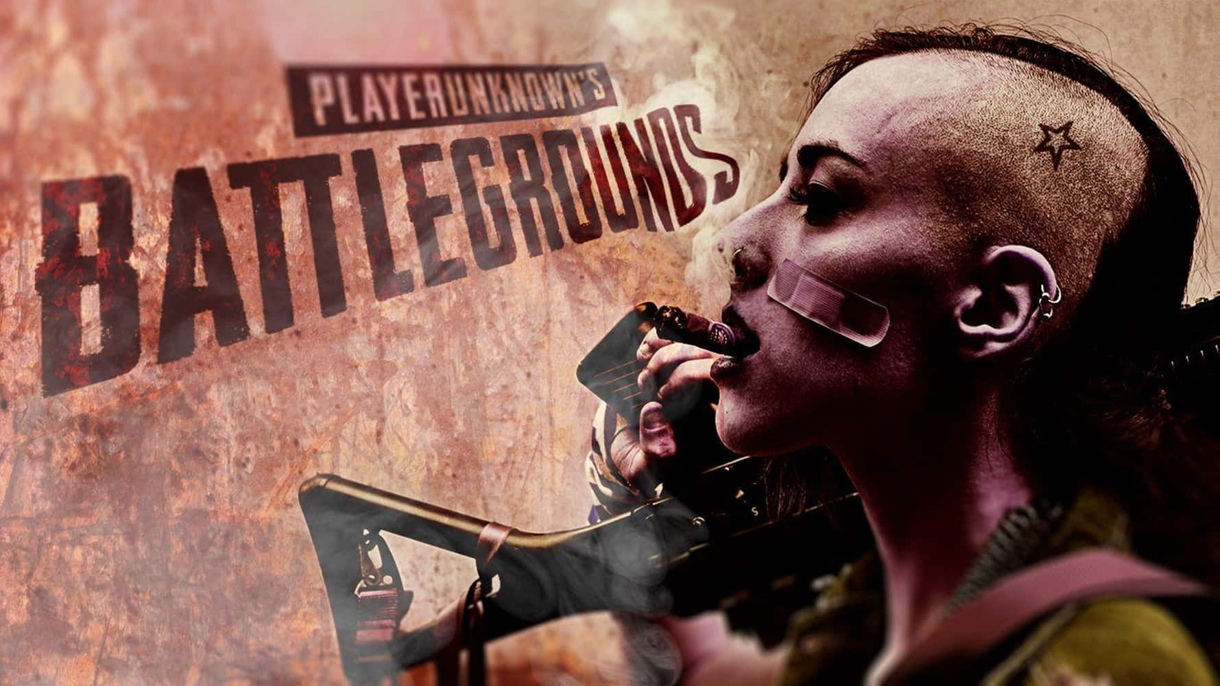 female soldier, star tattoo, bandaged cheek, HD Desktop Wallpaper