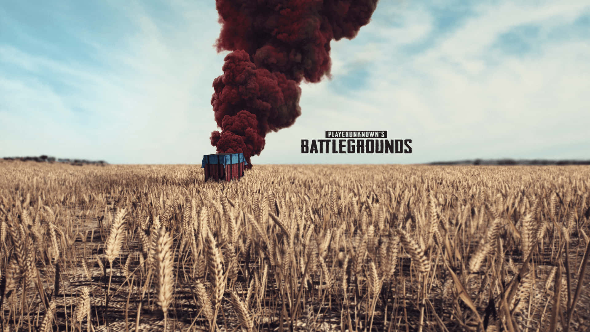 Playerunknowns Battleground Desktop, blue crate, red smoke, Full HD Desktop Wallpaper