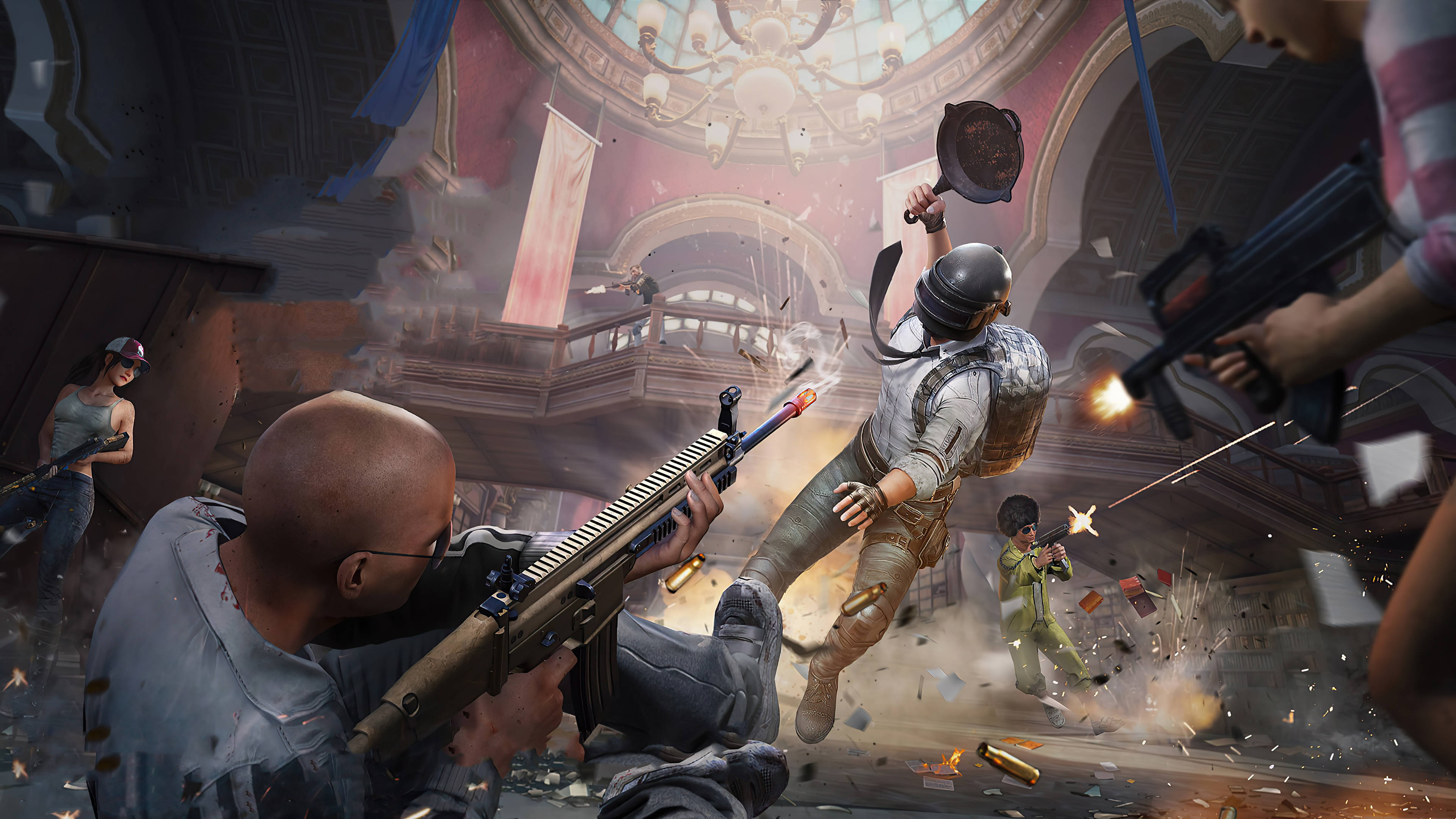 Playerunknowns Battlegrounds, building, crumbling hall, 4K Desktop Wallpaper