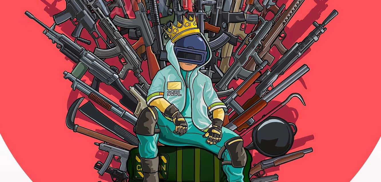 Playerunknowns Battlegrounds Logo, teal hazmat suit, crown, HD Desktop Wallpaper