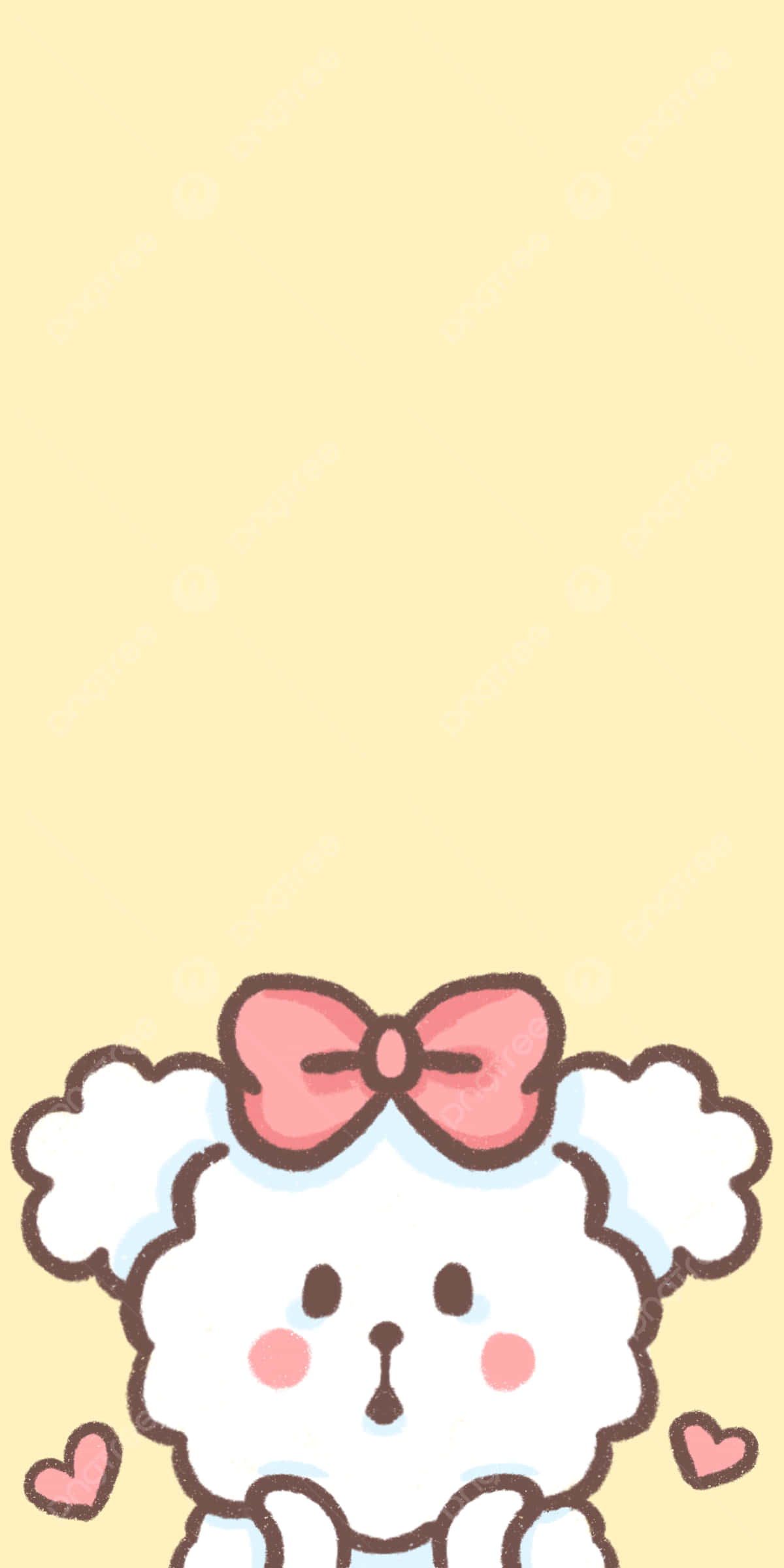 cute cartoon dog, white cartoon puppy, fluffy puffs, Full HD Phone Wallpaper