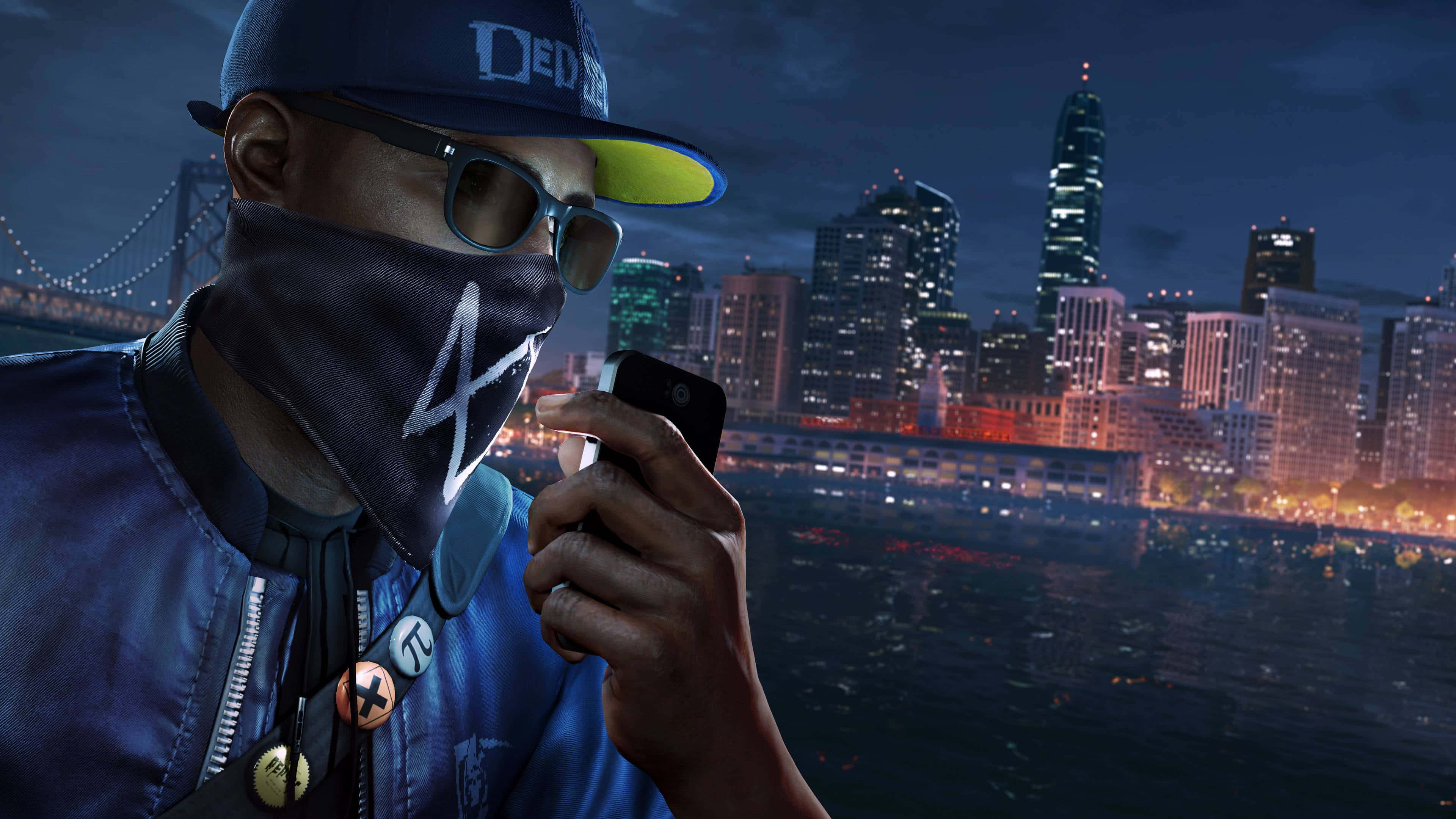 Playstation 4K, city skyline, night, 4K Desktop Wallpaper