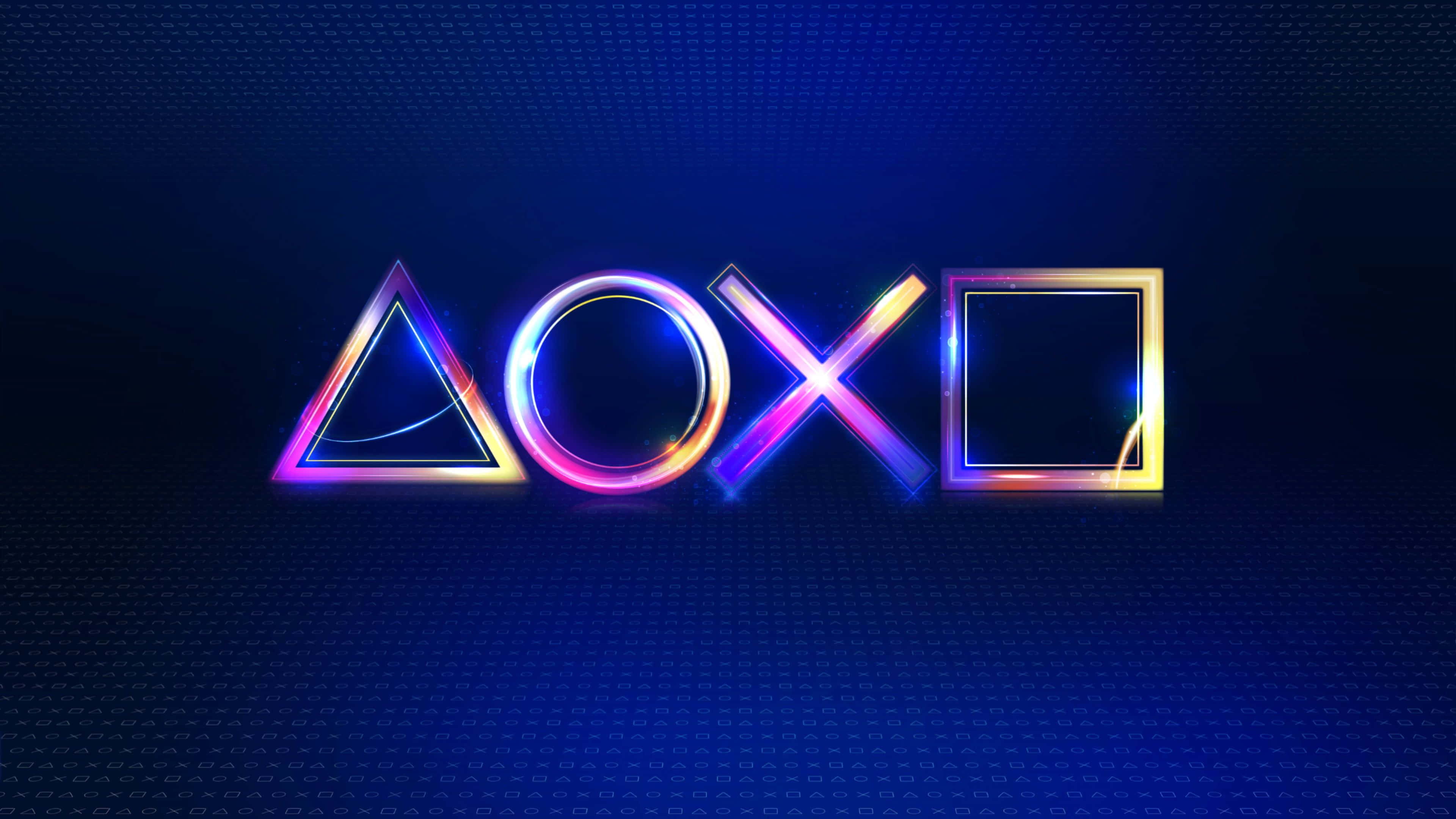PlayStation 4K, PlayStation logo, rainbow light, 4K Desktop Wallpaper