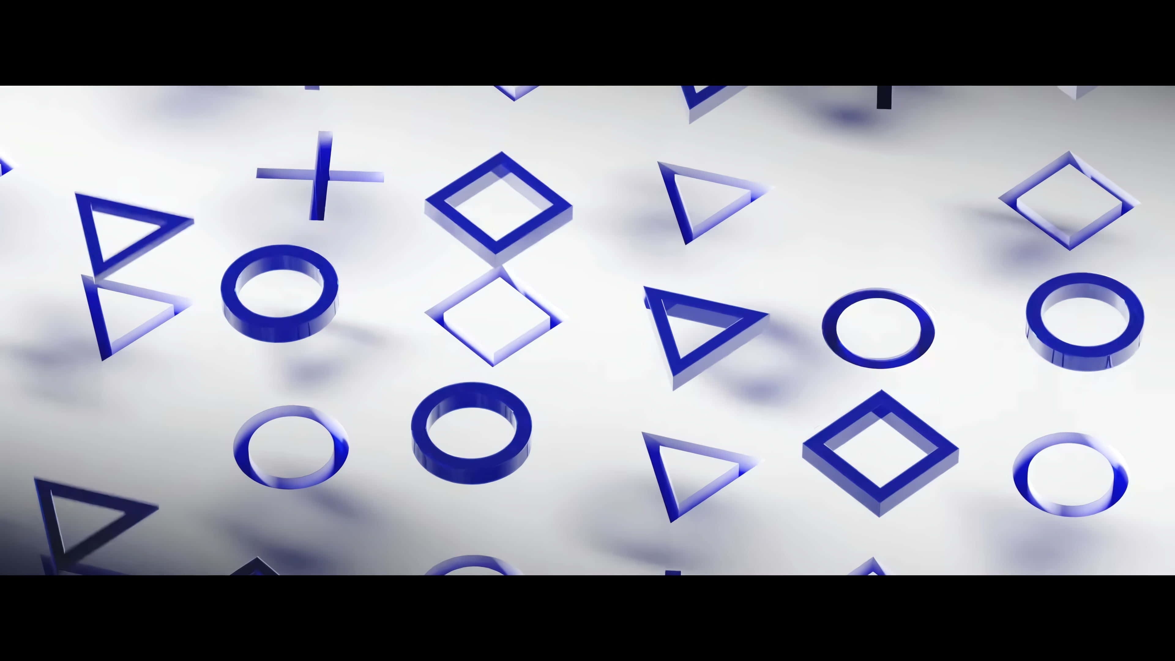 Playstation 4K, blue, geometric shapes, 4K Desktop Wallpaper