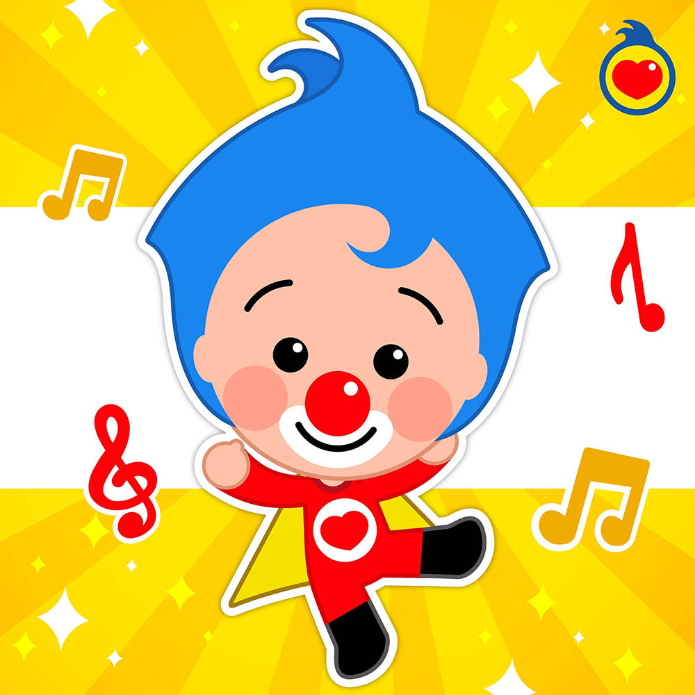 Plim Plim, blue hair, red nose, SD Desktop Wallpaper
