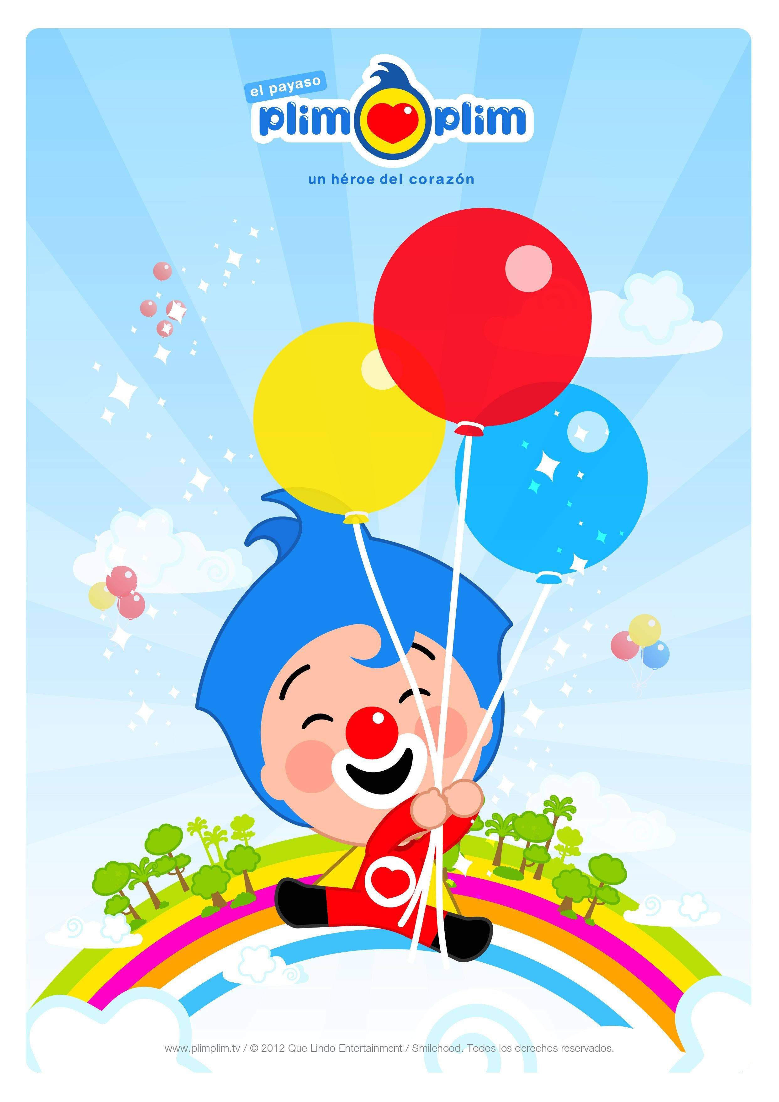 Plim Plim, blue hair, red nose, 2K Phone Wallpaper