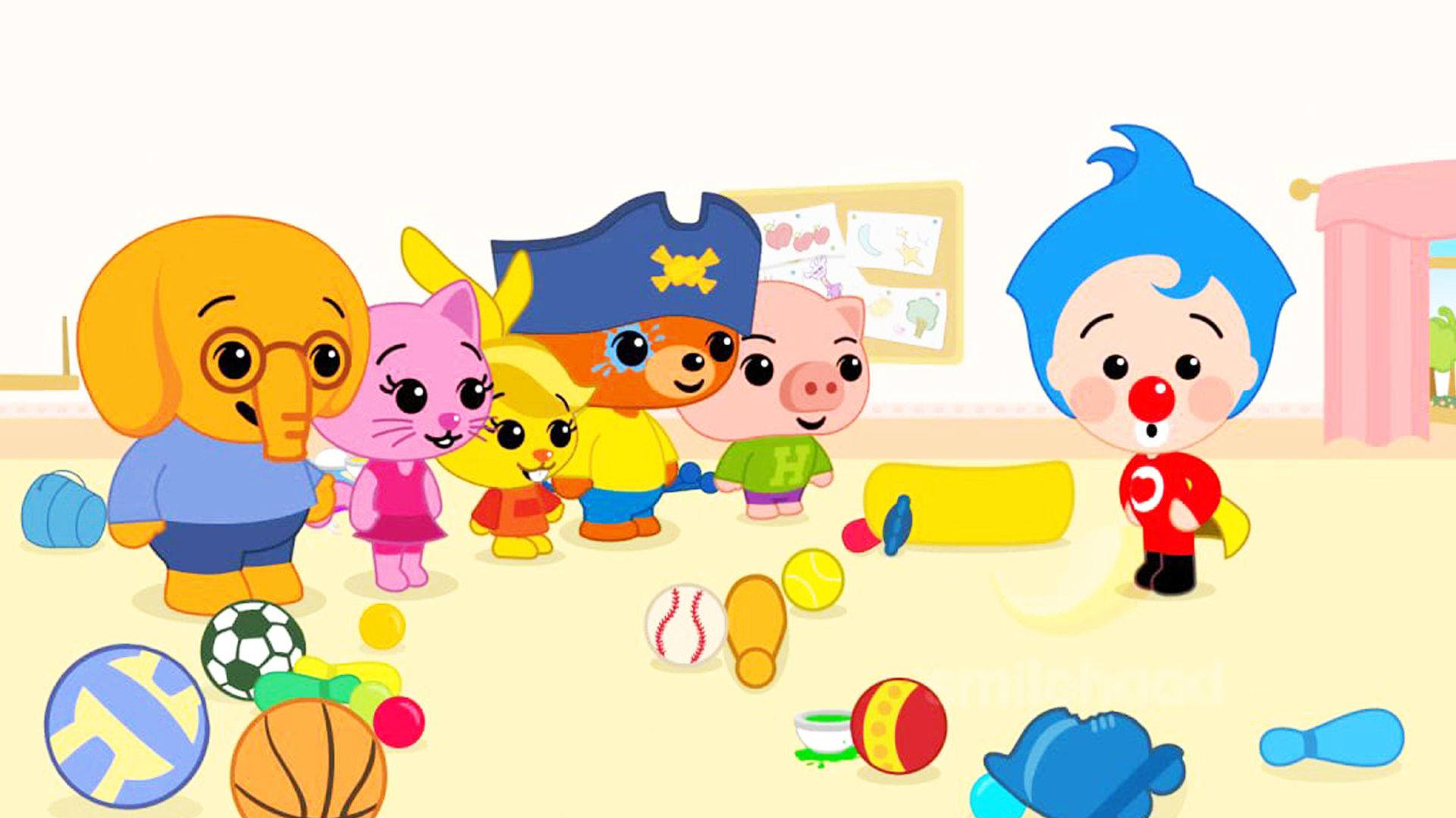 Plim Plim, cartoon animal friends, child, Full HD Desktop Wallpaper