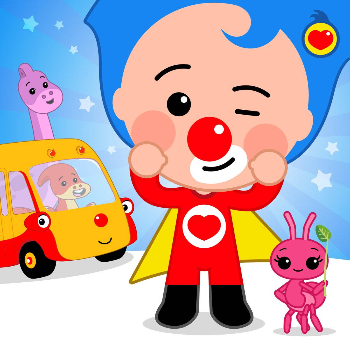 Plim Plim, red nose, yellow cape, SD Desktop Wallpaper