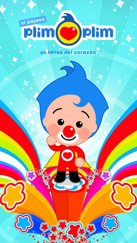 Starry Plim Plim, blue hair, red nose, SD Phone Wallpaper