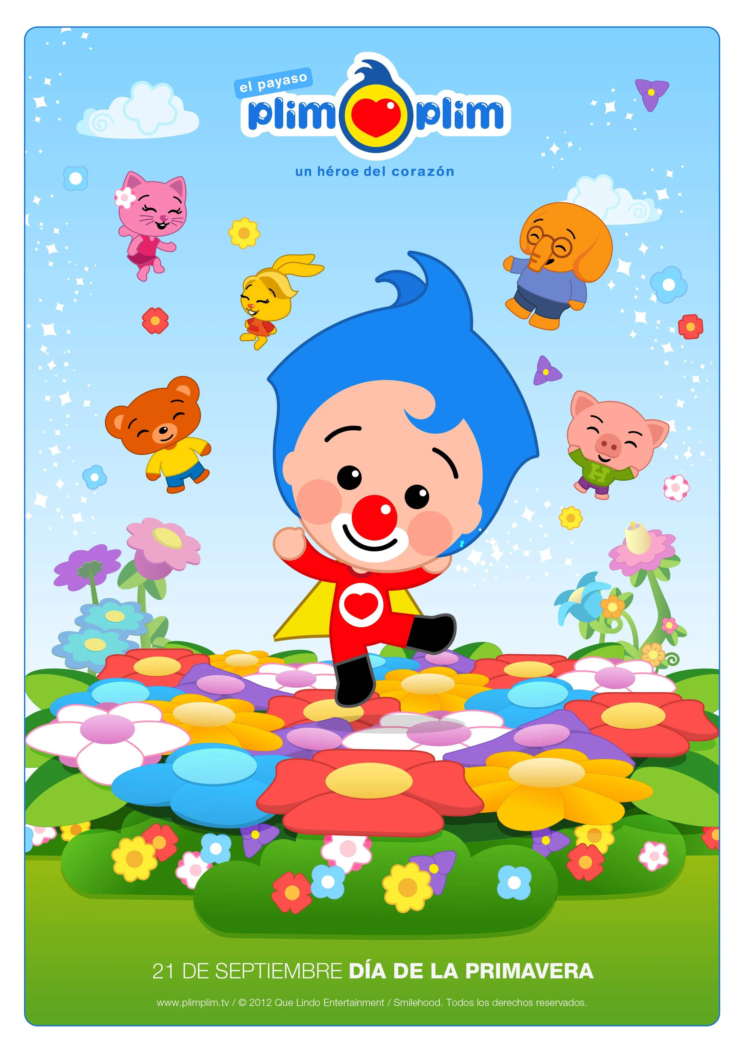 Plim Plim, blue hair, red nose, 2K Phone Wallpaper
