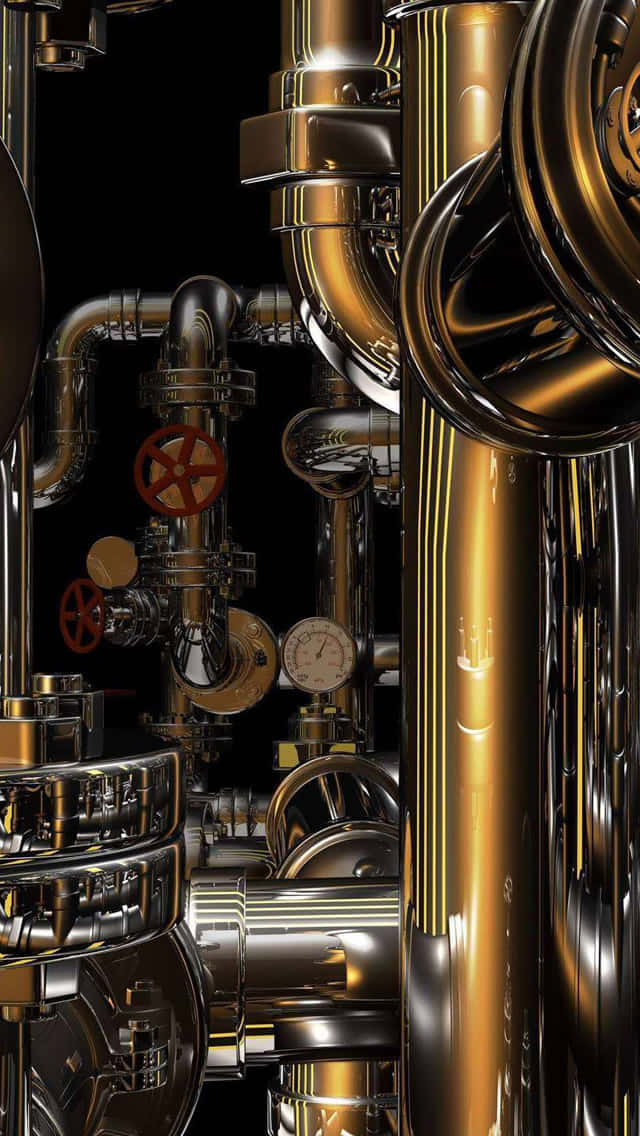 golden pipeline, plumbing system, golden, SD Phone Wallpaper