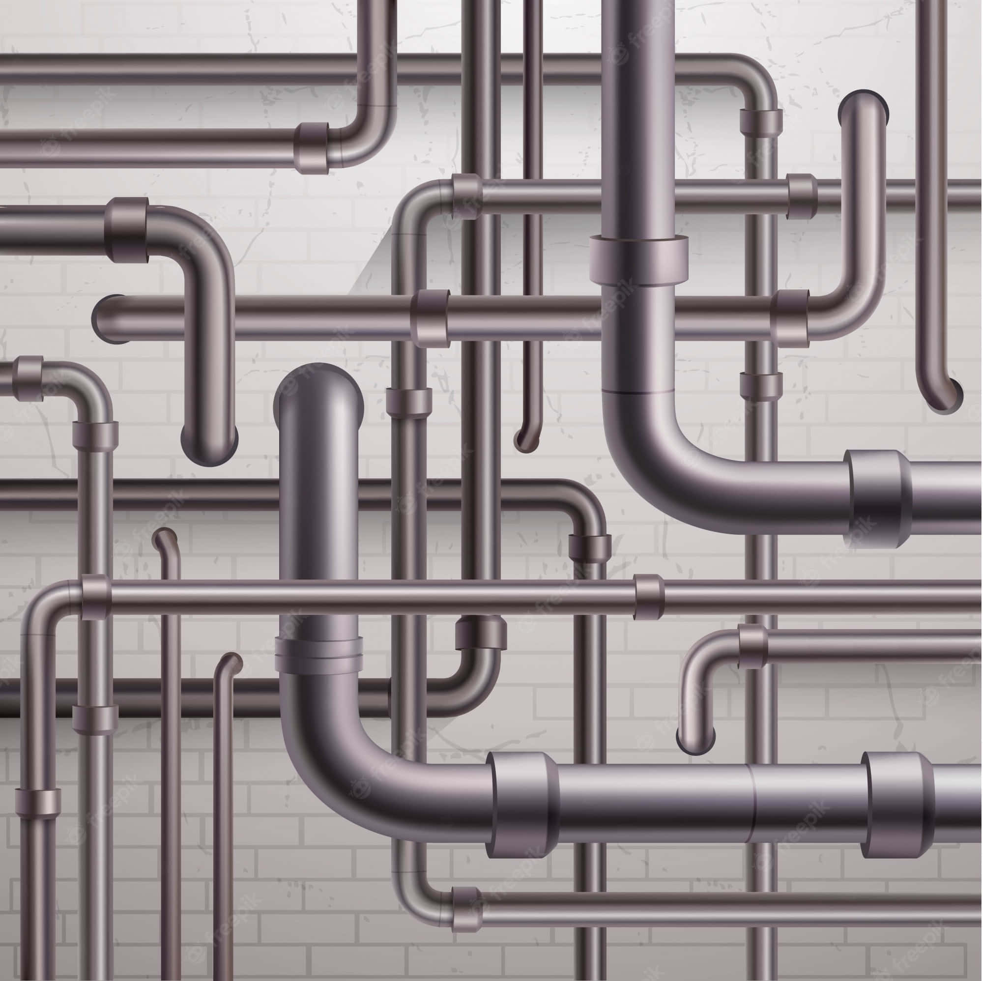 digital pipeline, plumbing system, metallic pipes, Full HD Desktop Wallpaper