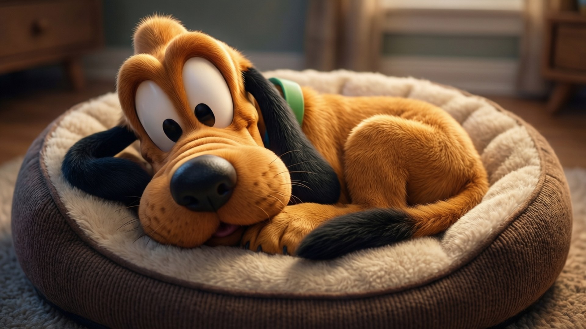 Pluto, sweet dreams, cartoon dog, Full HD Desktop Wallpaper