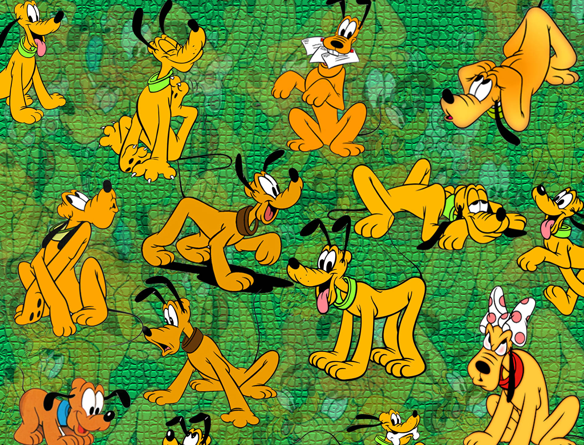 Disney Pluto, cartoon dogs, playful poses, Full HD Desktop Wallpaper