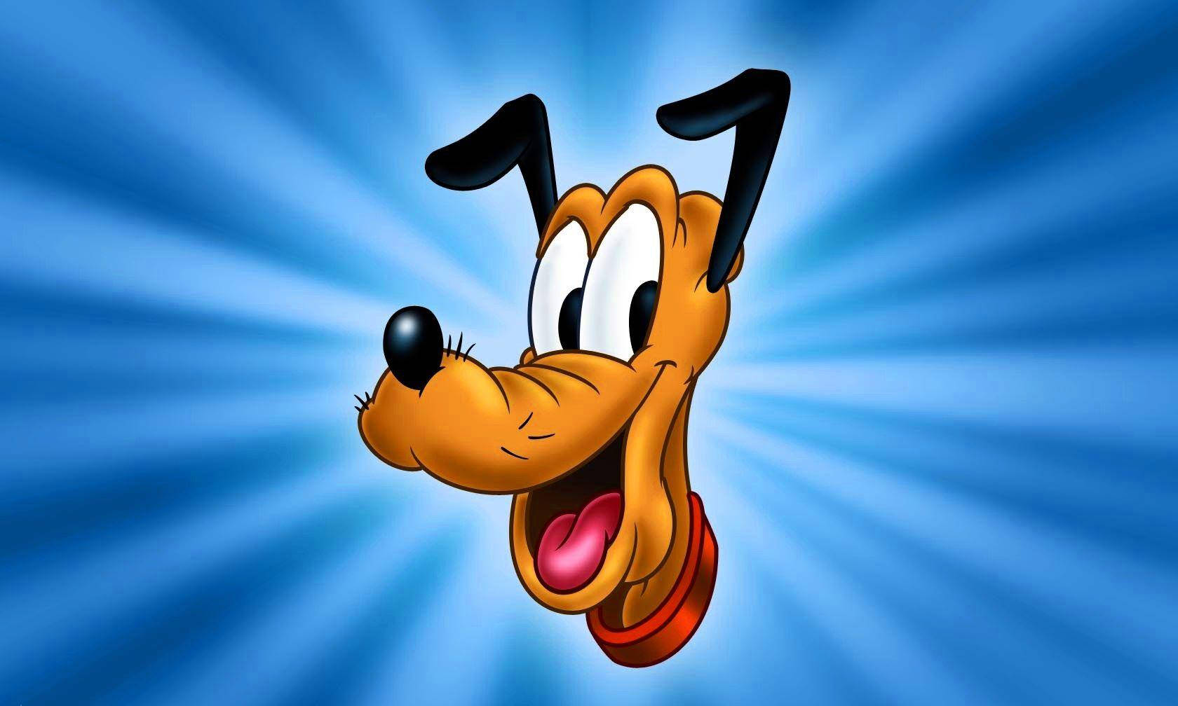Pluto, Disney, vibrant blue radial burst background, HD Desktop Wallpaper