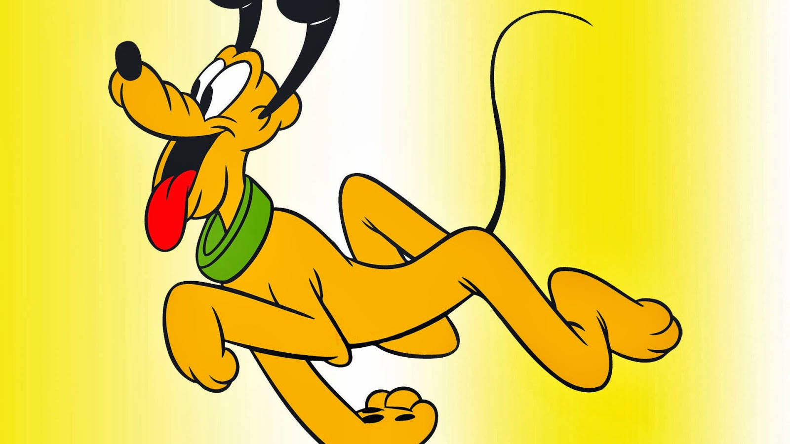 Pluto, Disney, yellow gradient background, HD Desktop Wallpaper