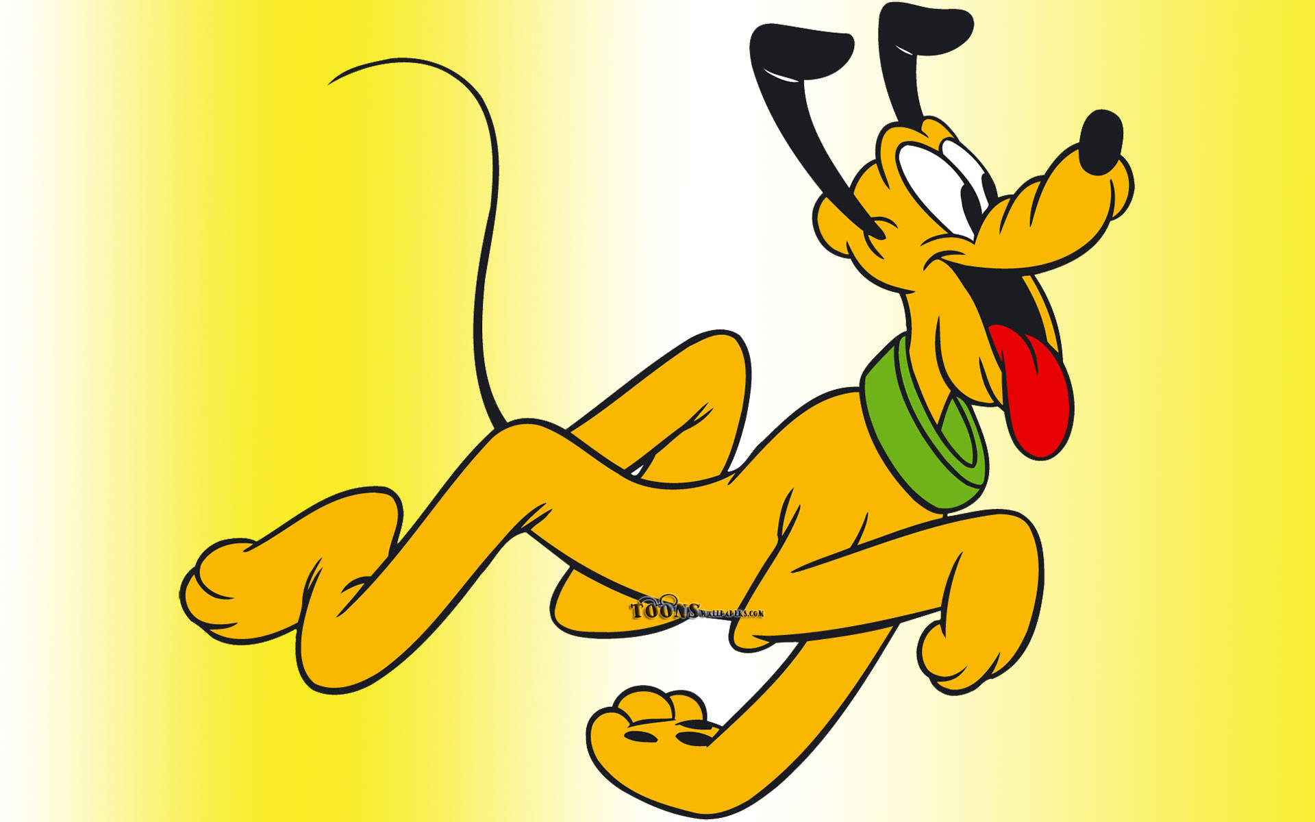 Disney Pluto, yellow, digital art, Full HD Desktop Wallpaper