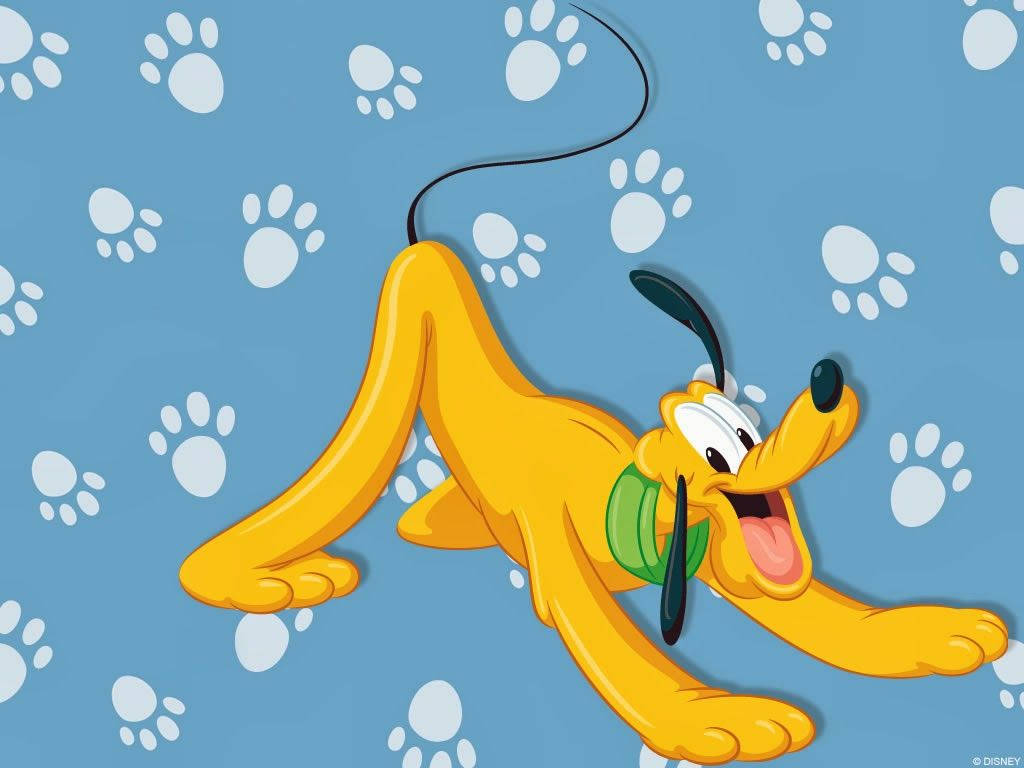 Disney Pluto, pastel blue, yellow cartoon dog, SD Desktop Wallpaper
