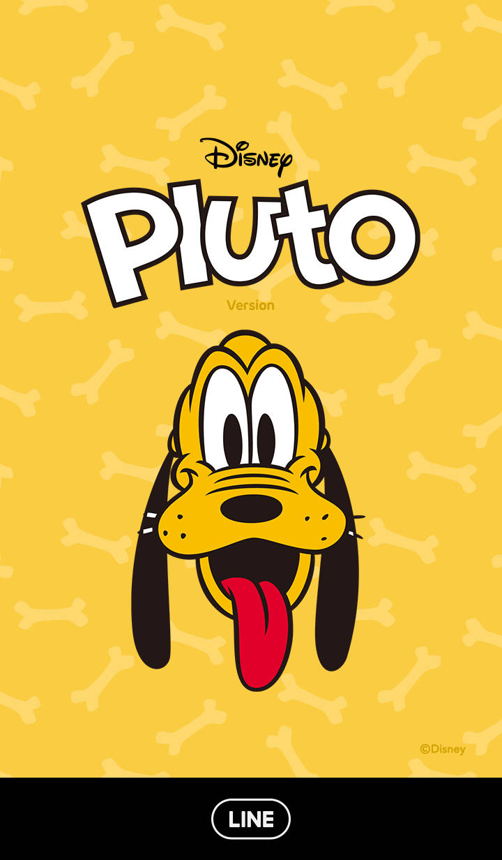 Disney Pluto, red tongue, yellow background, SD Phone Wallpaper