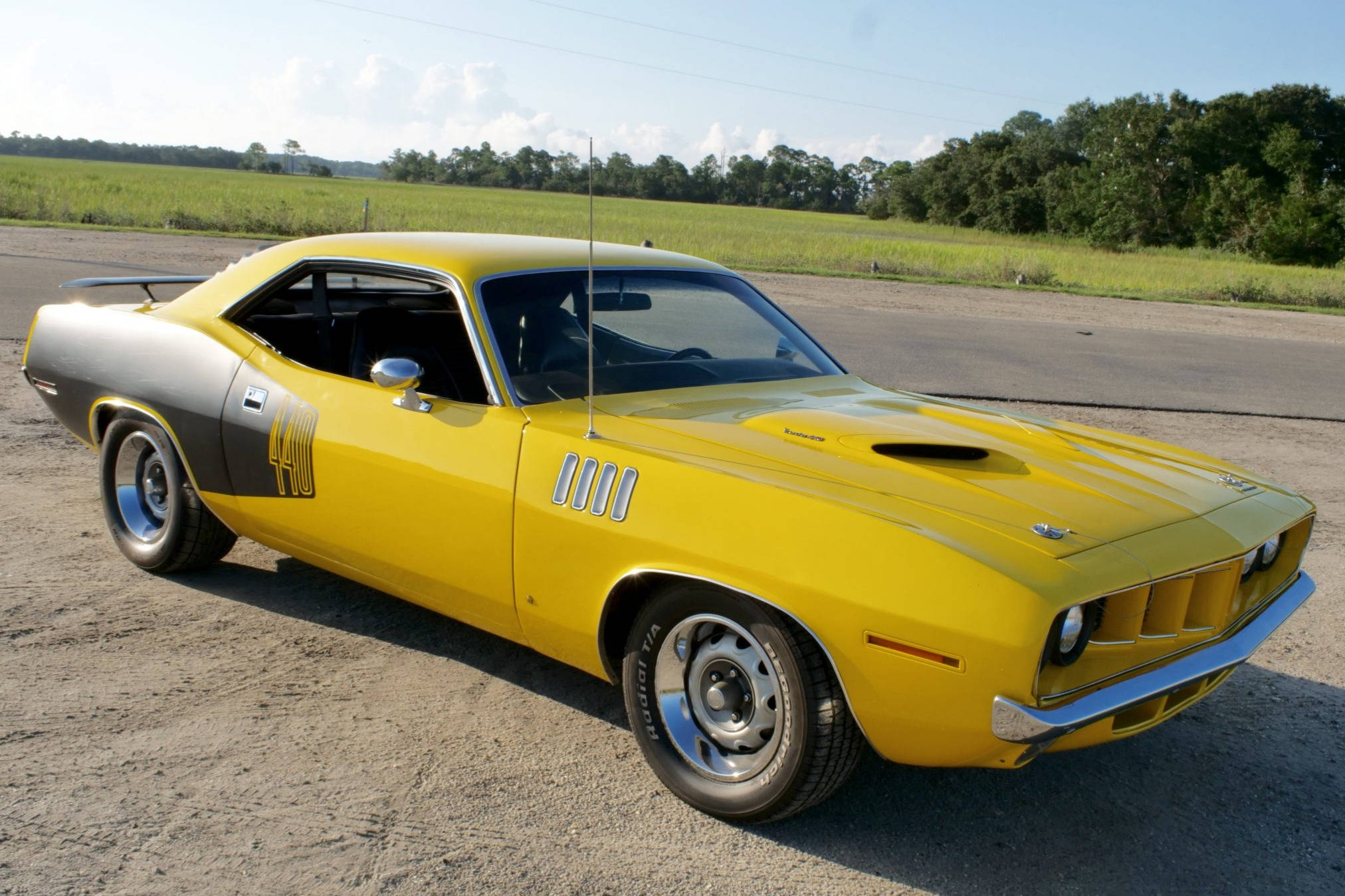 Plymouth Barracuda, 426 Hemi, yellow, Full HD Desktop Wallpaper