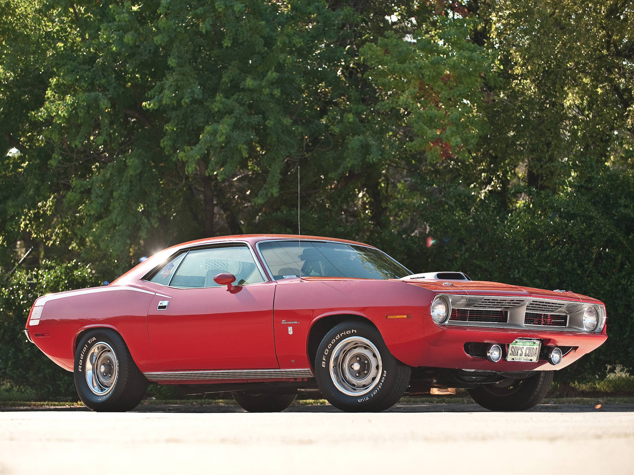 1970, red, Plymouth Barracuda, Full HD Desktop Wallpaper