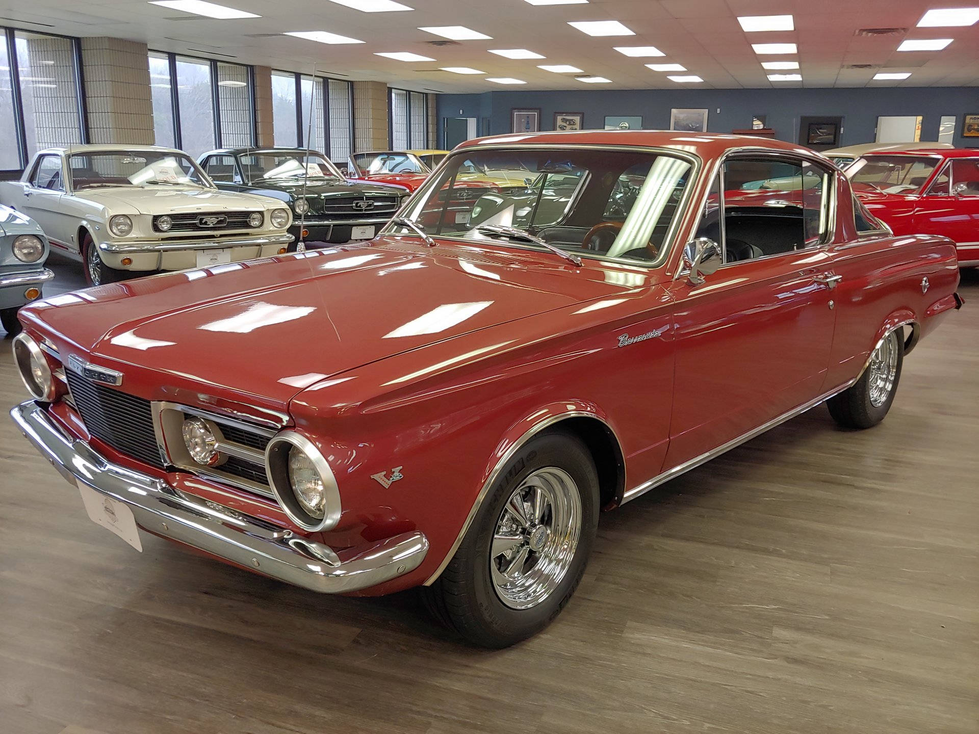 1960 Plymouth Barracuda, classic red, glossy red, Full HD Desktop Wallpaper