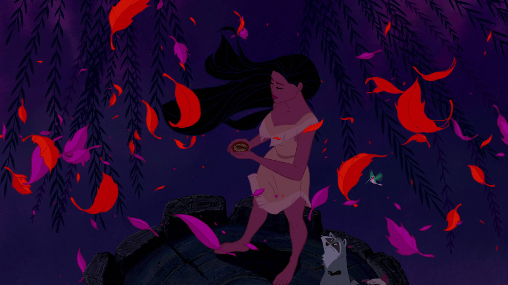 Pocahontas, compass, dark willows, Full HD Desktop Wallpaper